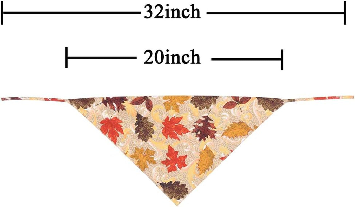 Thanksgiving Dog Bandana Fall Autumn Reversible Triangle Bibs Scarf Accessories for Dogs Cats Pets