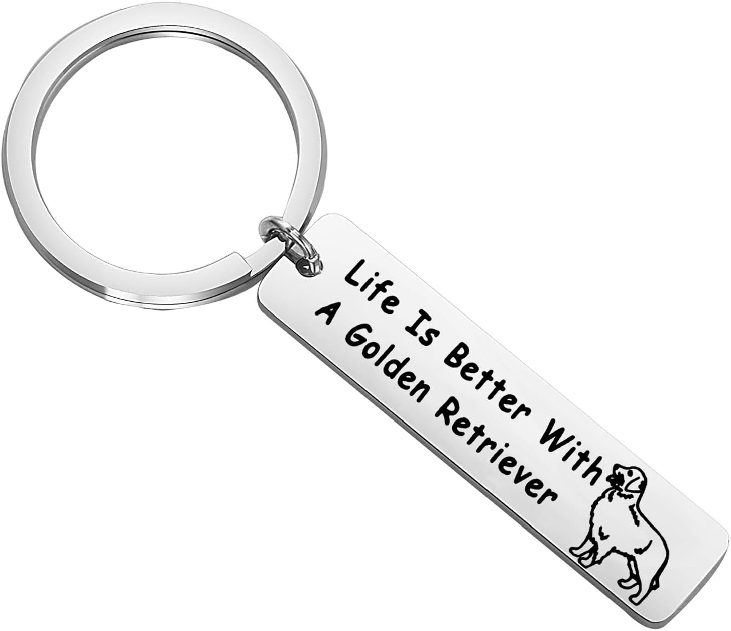 Golden Retriever Lover Gifts Dog Lover Gifts Life Is Better with a Golden Retriever Keychain Pet Jewelry Golden Retriever Dog Mom Dog Dad Gifts Dog Owner Gifts (Silver)