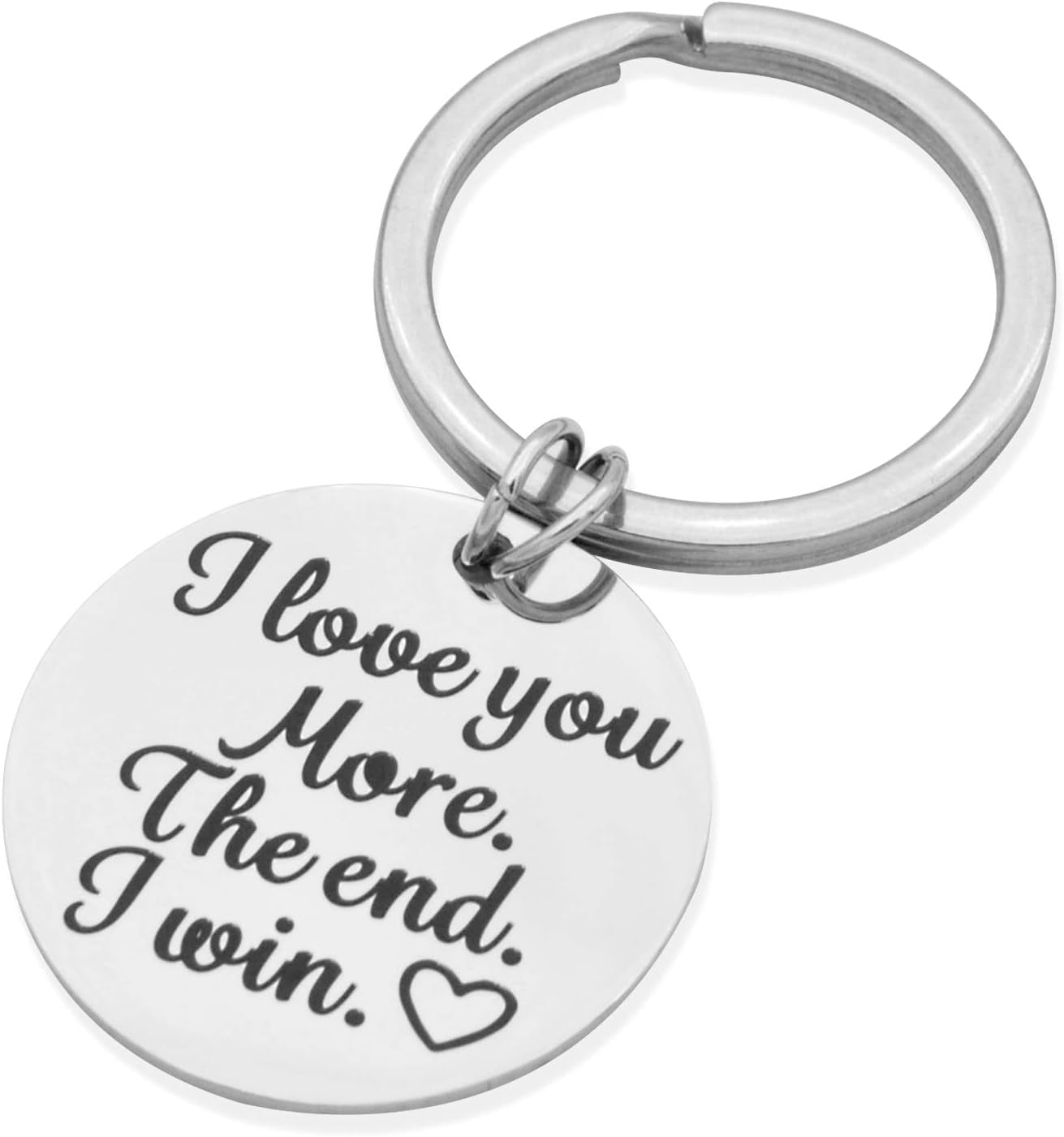 Husband Wife Keychain Gifts for Anniversary Wedding Boyfriend Girlfriend I Love You More I Win