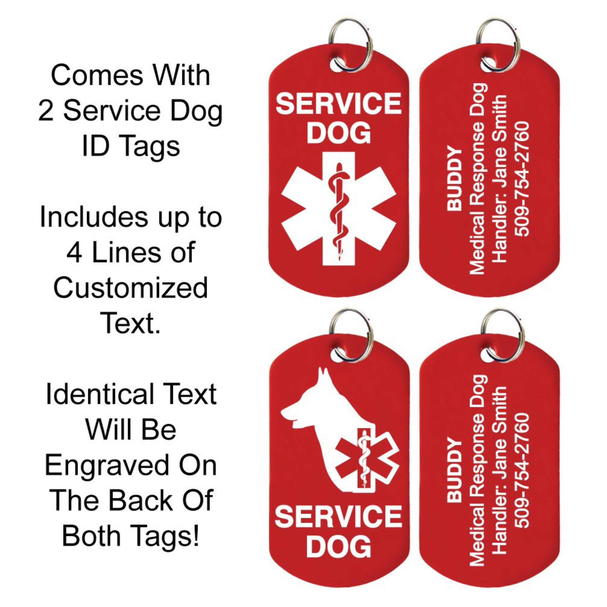 Service Dog ID Tag – Personalized Emergency Alert Necklace