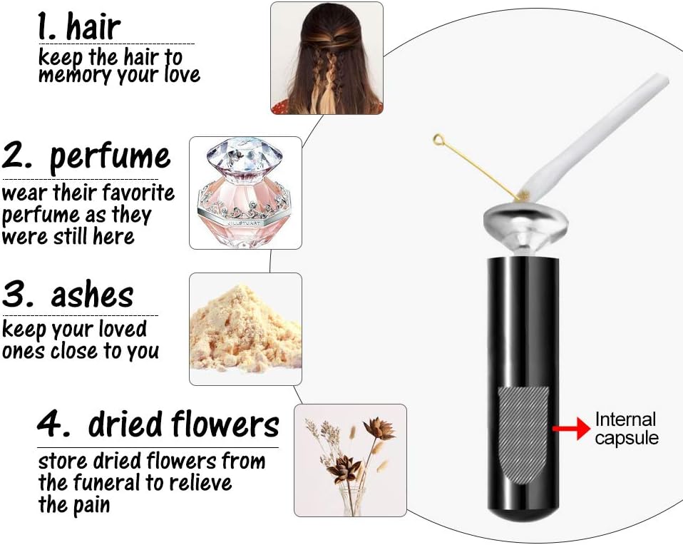 Cylinder Cremation Urn Necklace for Ashes Memorial Keepsake Pendant with Angel Wing Stainless Steel Remembrance Jewelry