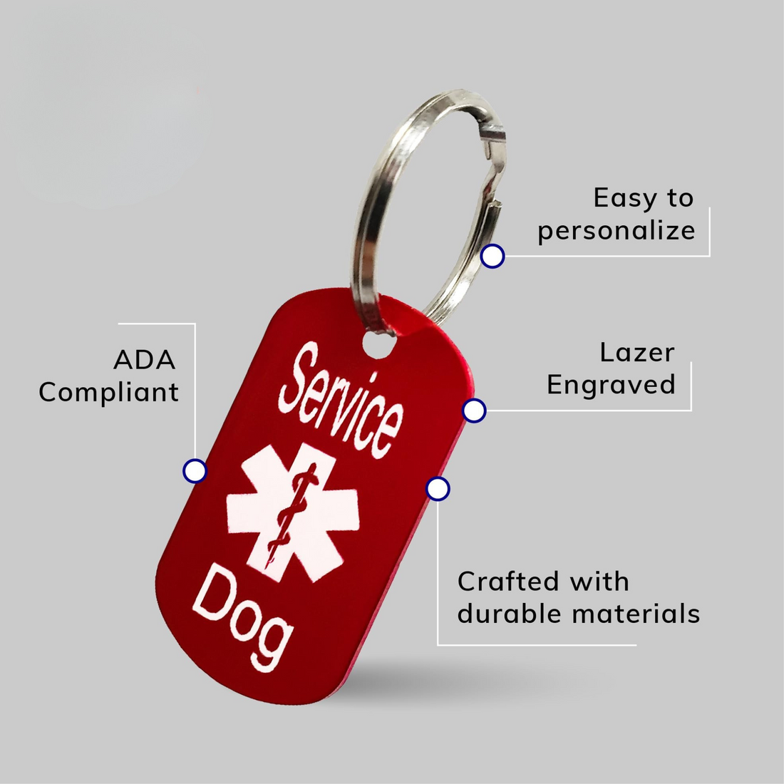 Service Dog ID Tag – Personalized Emergency Alert Necklace