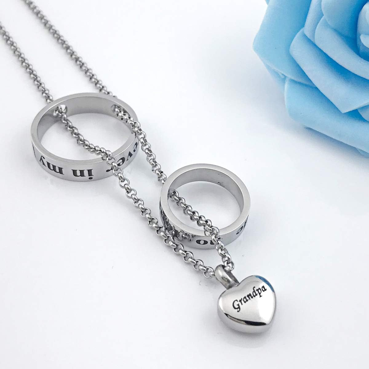 Urn Necklaces for Ashes No Longer by My Side Forever in My Heart Mom Dad Cremation Urn Locket Jewelry