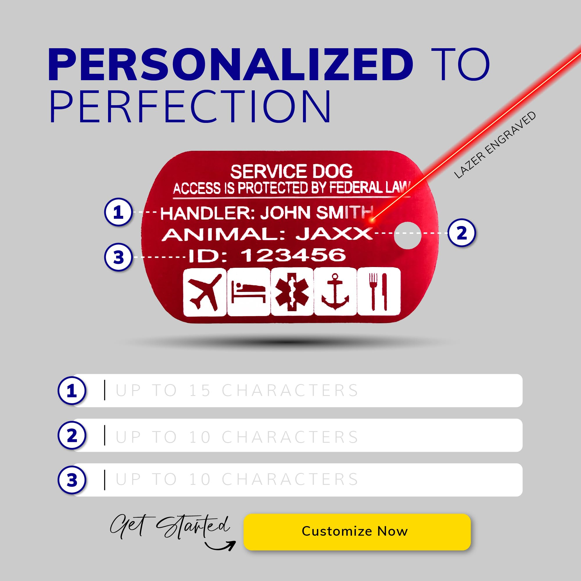 Service Dog ID Tag – Personalized Emergency Alert Necklace