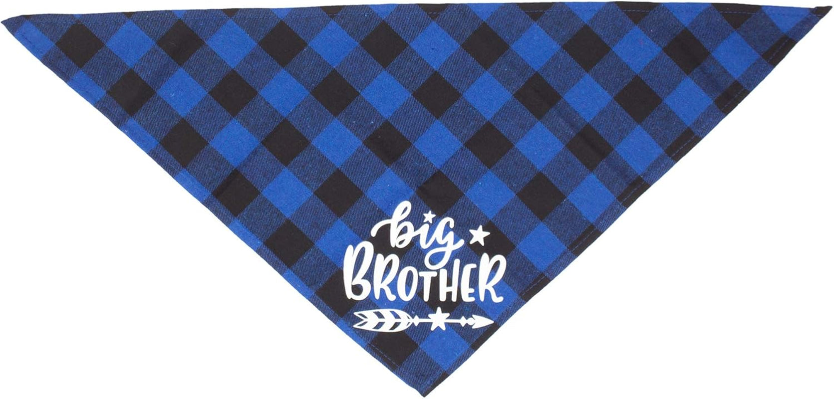 2 Pack Big Sister Brother Dog Bandana Buffalo Plaid Triangle Dog Scarf Pregnancy Announcement Bandana for Small Medium Large Dogs Pets (Big Brother)