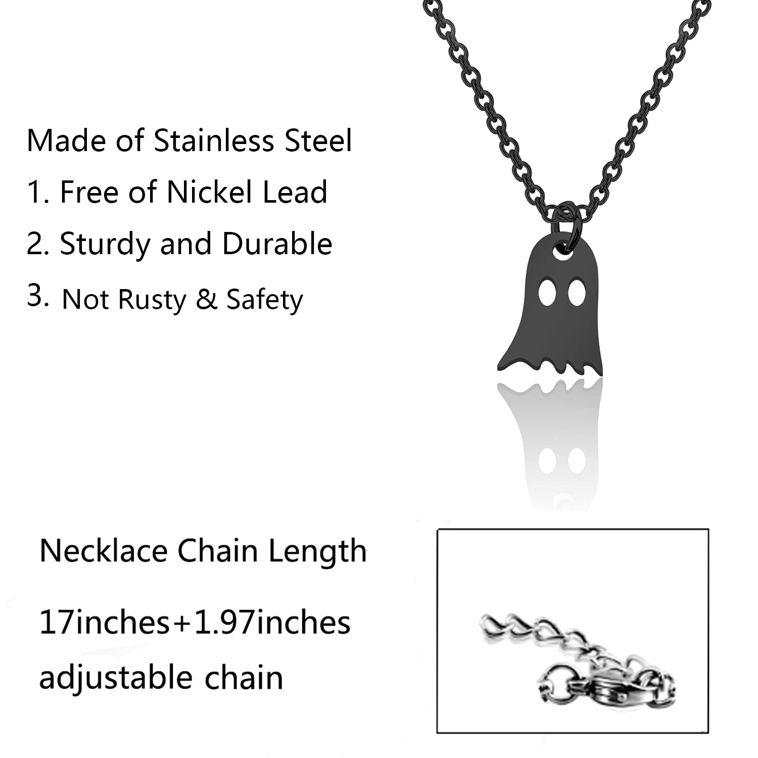 Halloween Ghost Necklace – Cute Minimalist Jewelry for Spooky Season