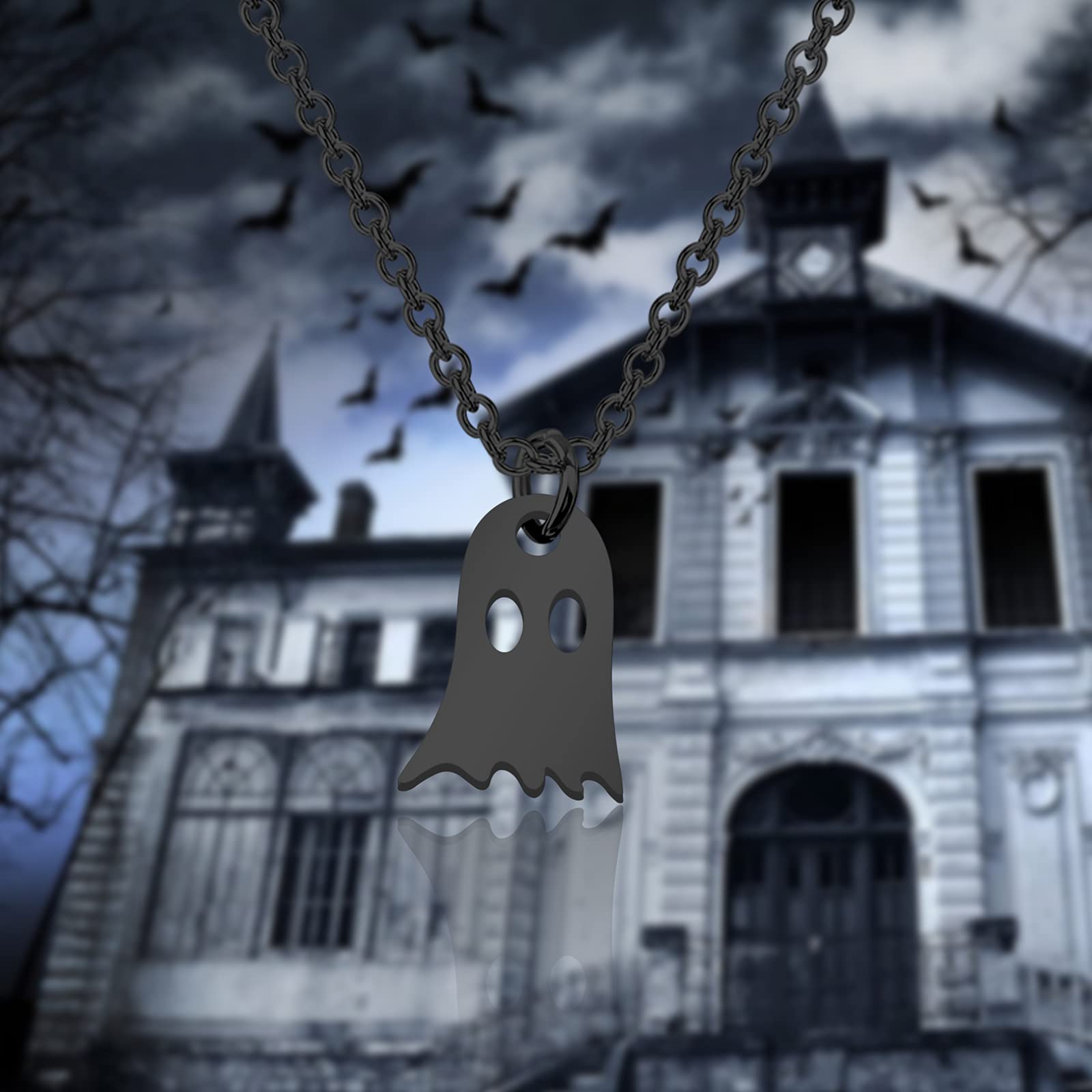 Halloween Ghost Necklace – Cute Minimalist Jewelry for Spooky Season