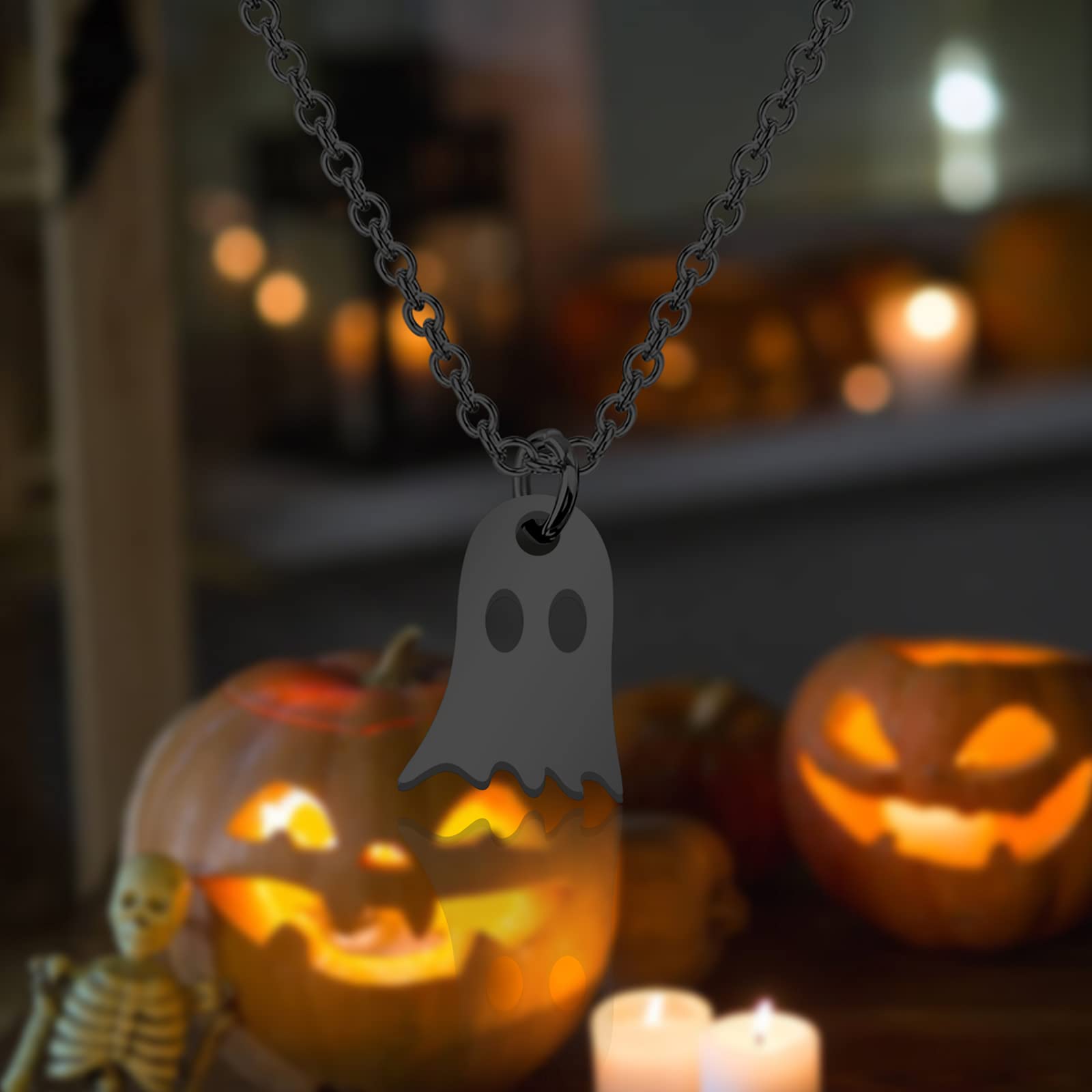 Halloween Ghost Necklace – Cute Minimalist Jewelry for Spooky Season