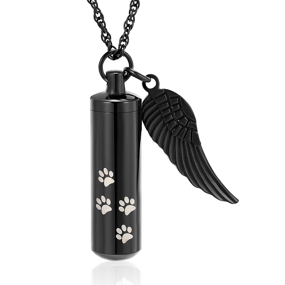 Personalized Urn Necklace for Ashes – Memorial Cylinder Pendant Keepsake