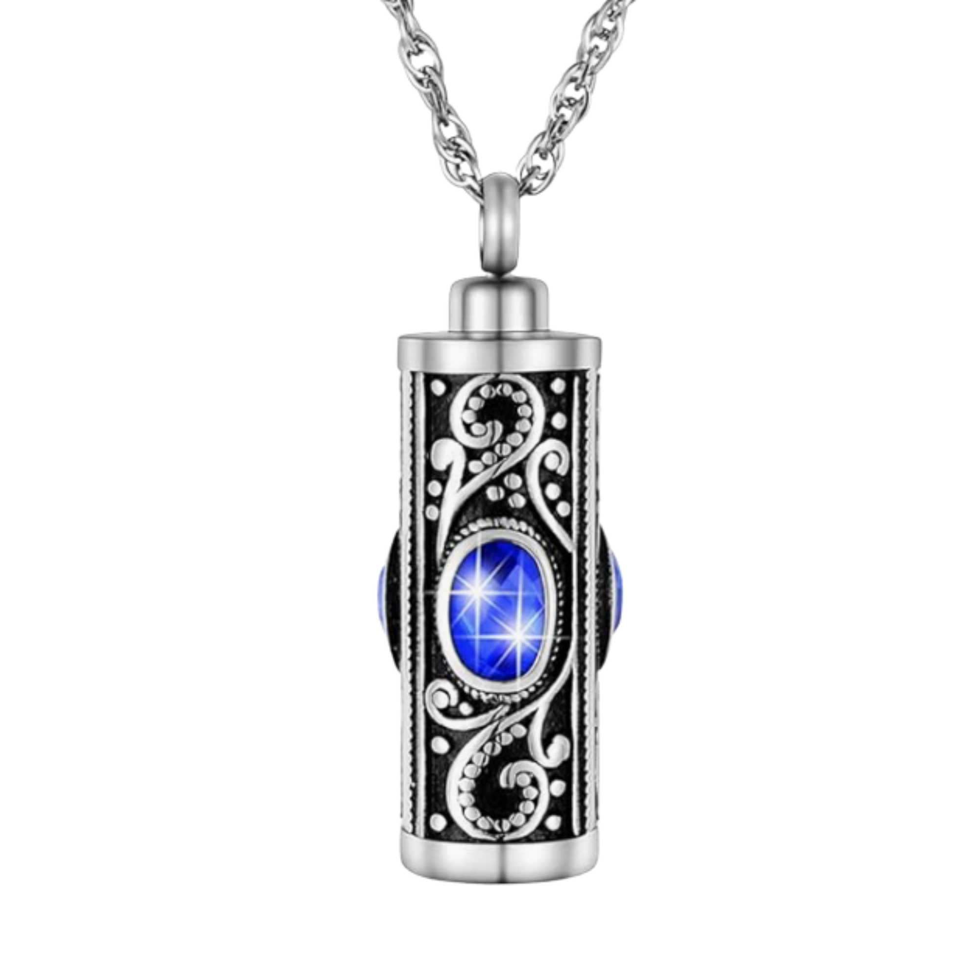 Crystal Cremation Urn Necklace for Ashes Keepsake Cremation Jewelry for Human Ashes Stainless Steel Memorial Pendant with Flower for Women