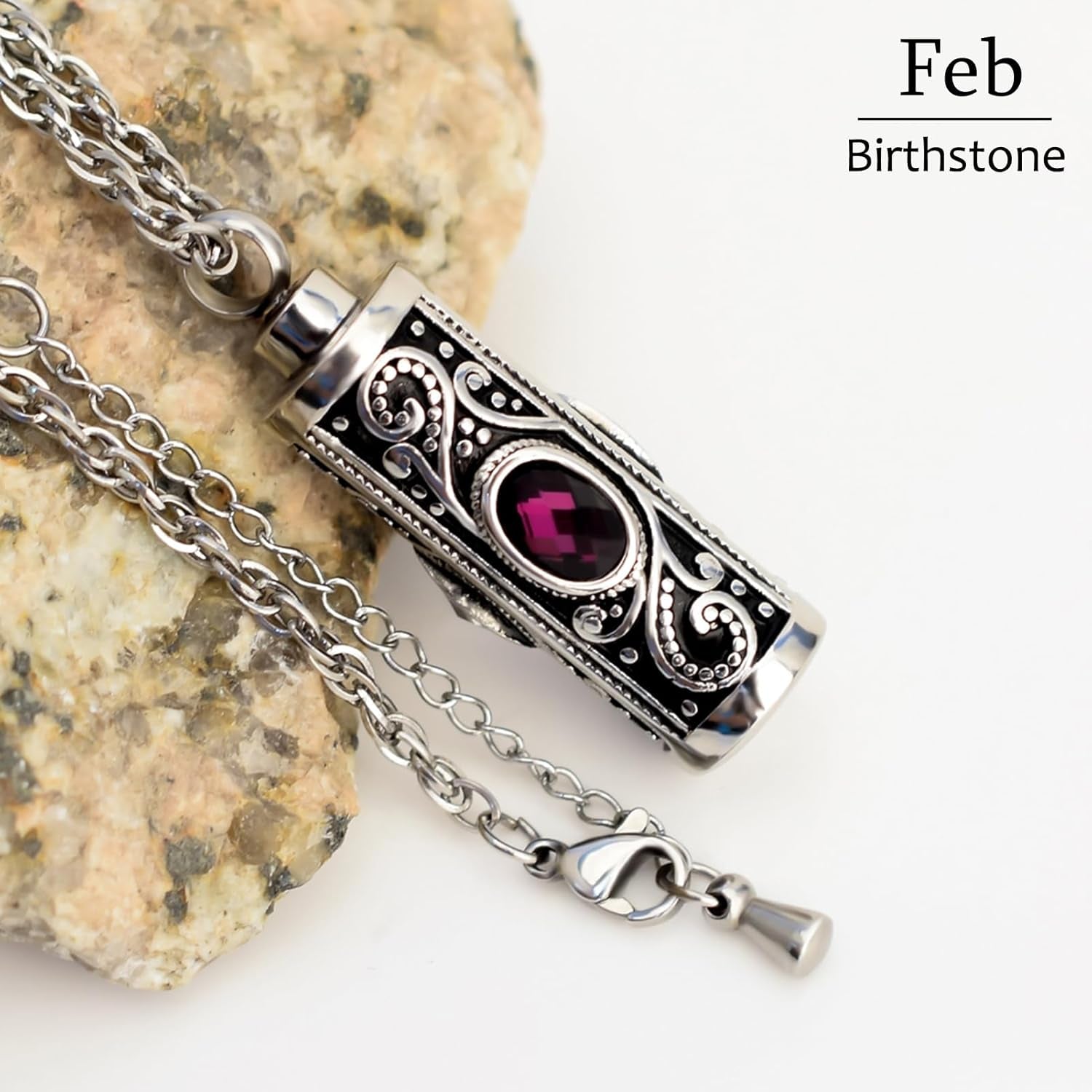 Crystal Cremation Urn Necklace for Ashes Keepsake Cremation Jewelry for Human Ashes Stainless Steel Memorial Pendant with Flower for Women