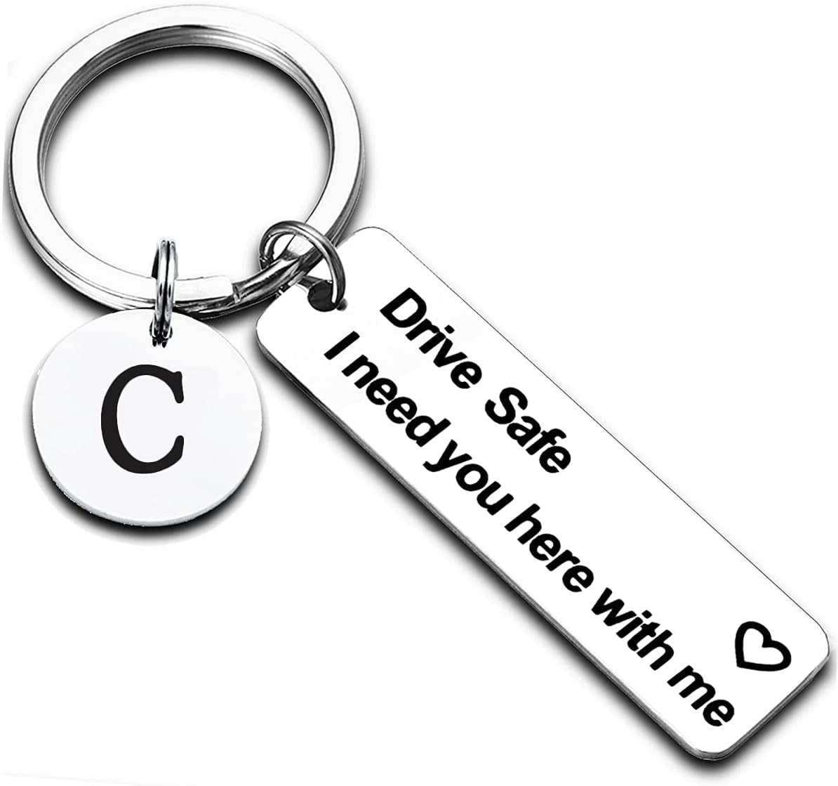 A-Z Initial Drive Safe Keychain Gifts for Husband Dad Boyfriend Gifts Valentines Day Father&