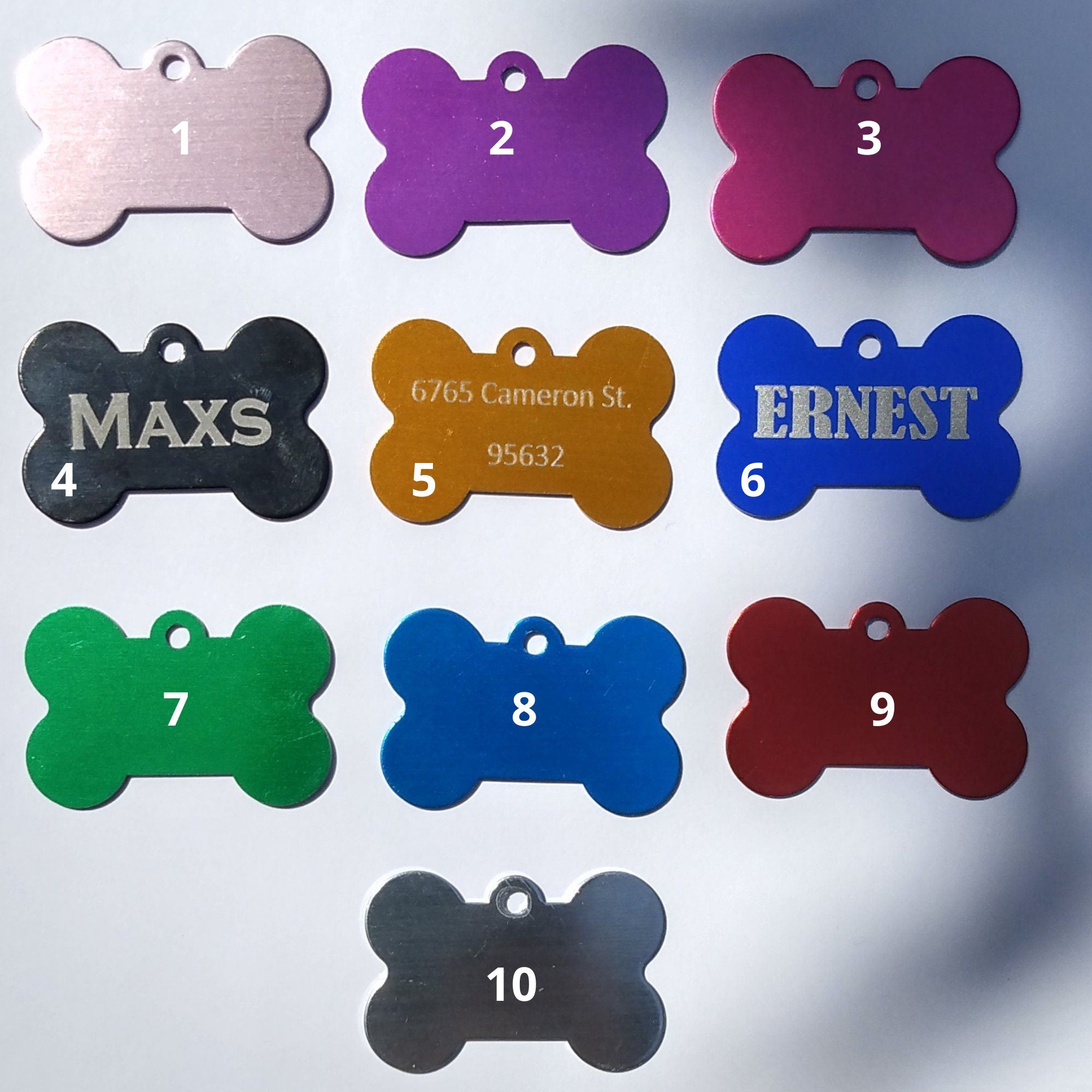 Engraved Custom Dog ID Tags, Cute Personalized Bone Dogs/Cat/Pet Name