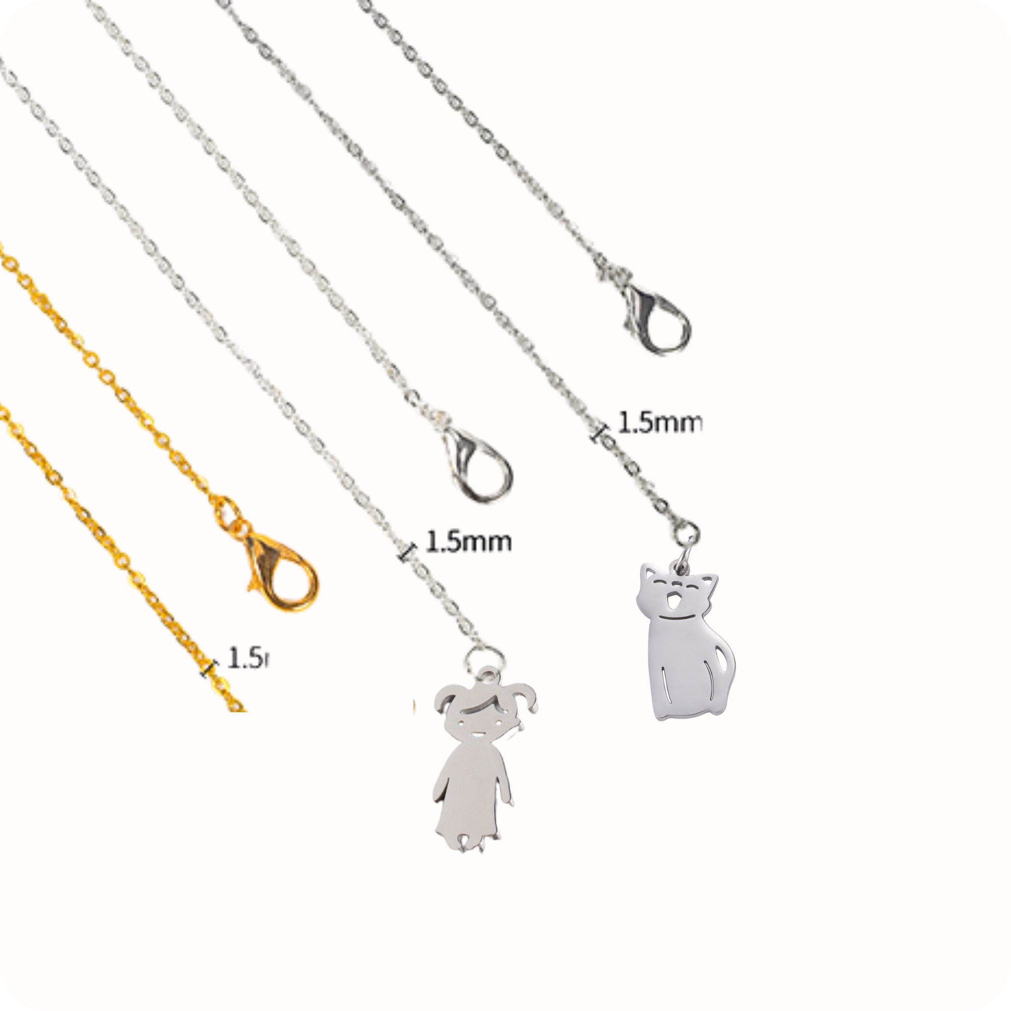 BABY NAME NECKLACE, Personalized Kids, Engraving Necklace, Stainless Steel Lobster Clasp Minimalistic Children & Pets Charm Necklace