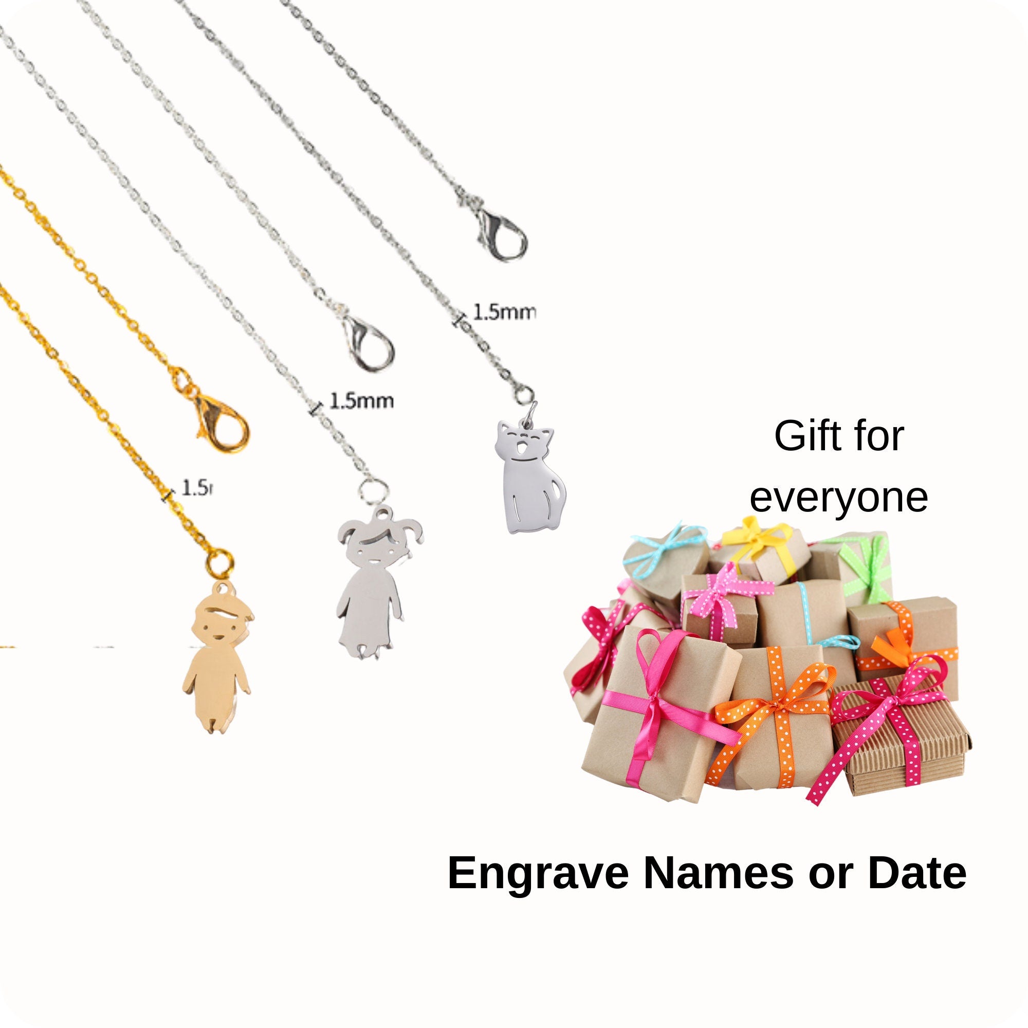 BABY NAME NECKLACE, Personalized Kids, Engraving Necklace, Stainless Steel Lobster Clasp Minimalistic Children & Pets Charm Necklace