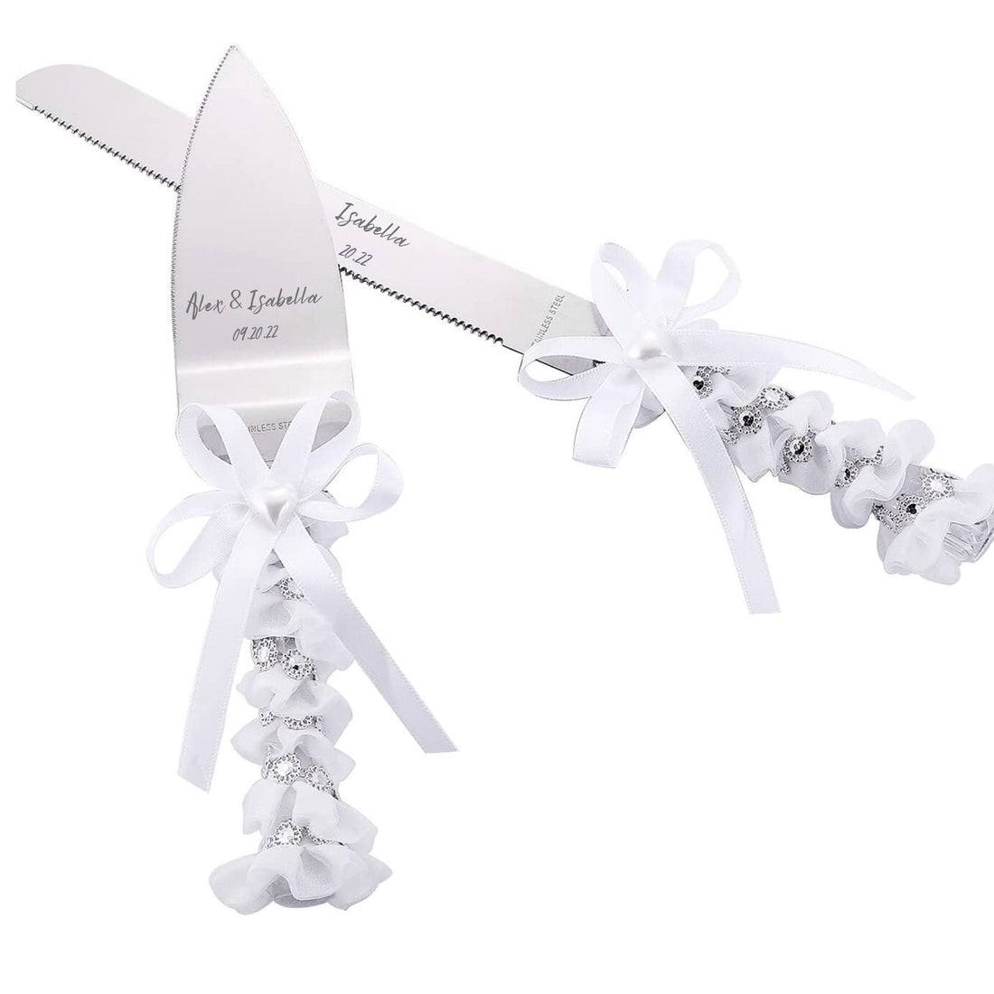 Custom Wedding Cake Cutting Server& Knife Set Gift Personalized Cutter Bridal Engraved