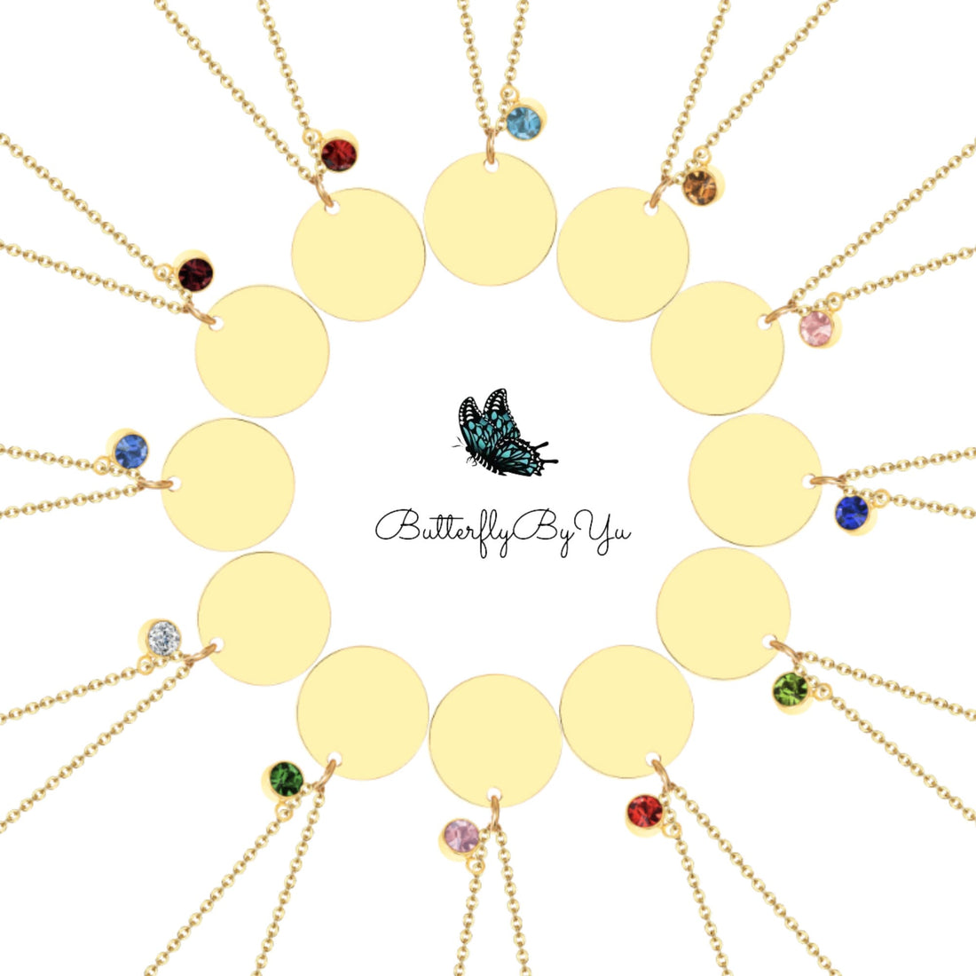 Flower Necklace Engraved Floral Birthstone Necklace Birth Dainty Flower Jewelry Memorial Remembrance Personalized Gifts for Her Mothers Day