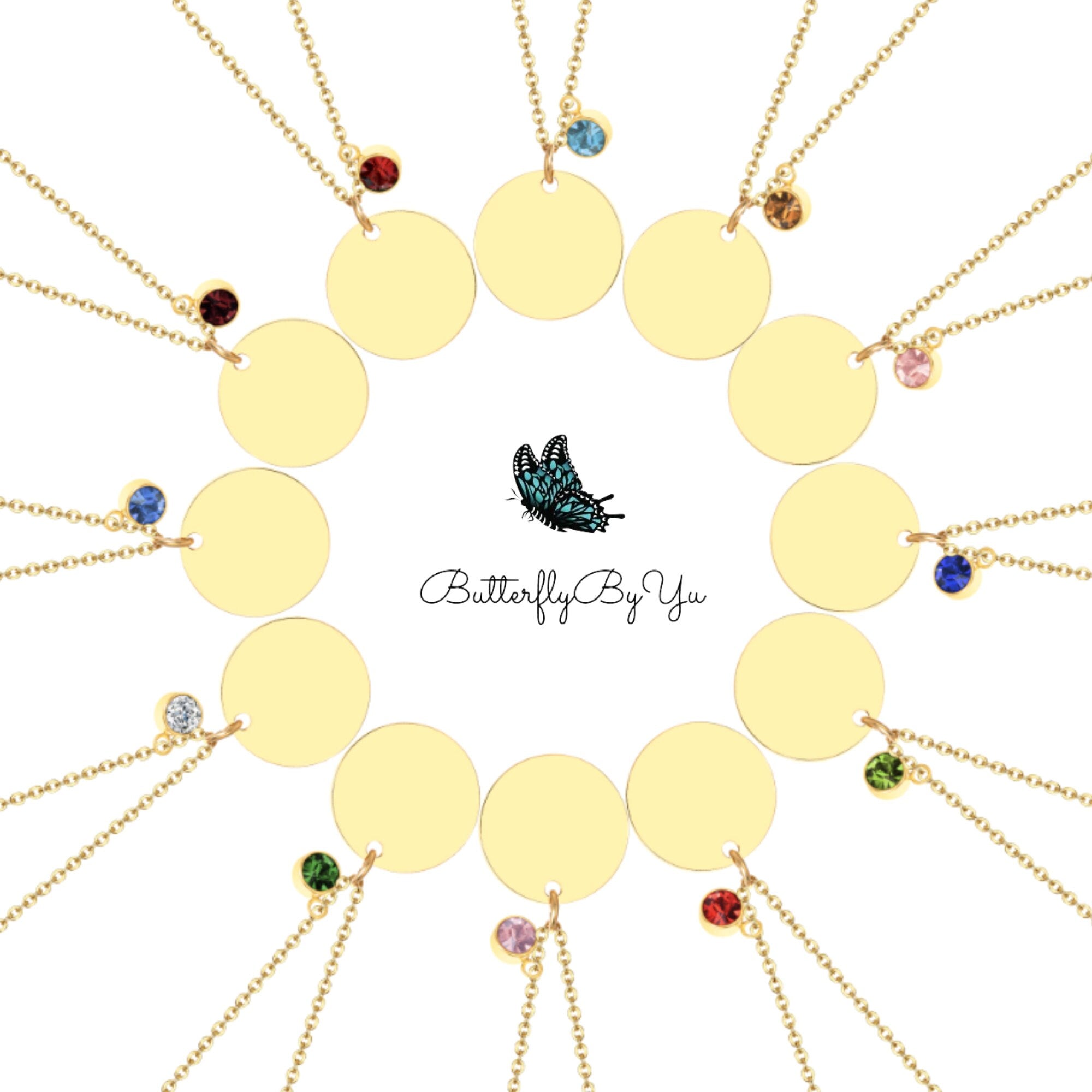 Flower Necklace Engraved Floral Birthstone Necklace Birth Dainty Flower Jewelry Memorial Remembrance Personalized Gifts for Her Christmas
