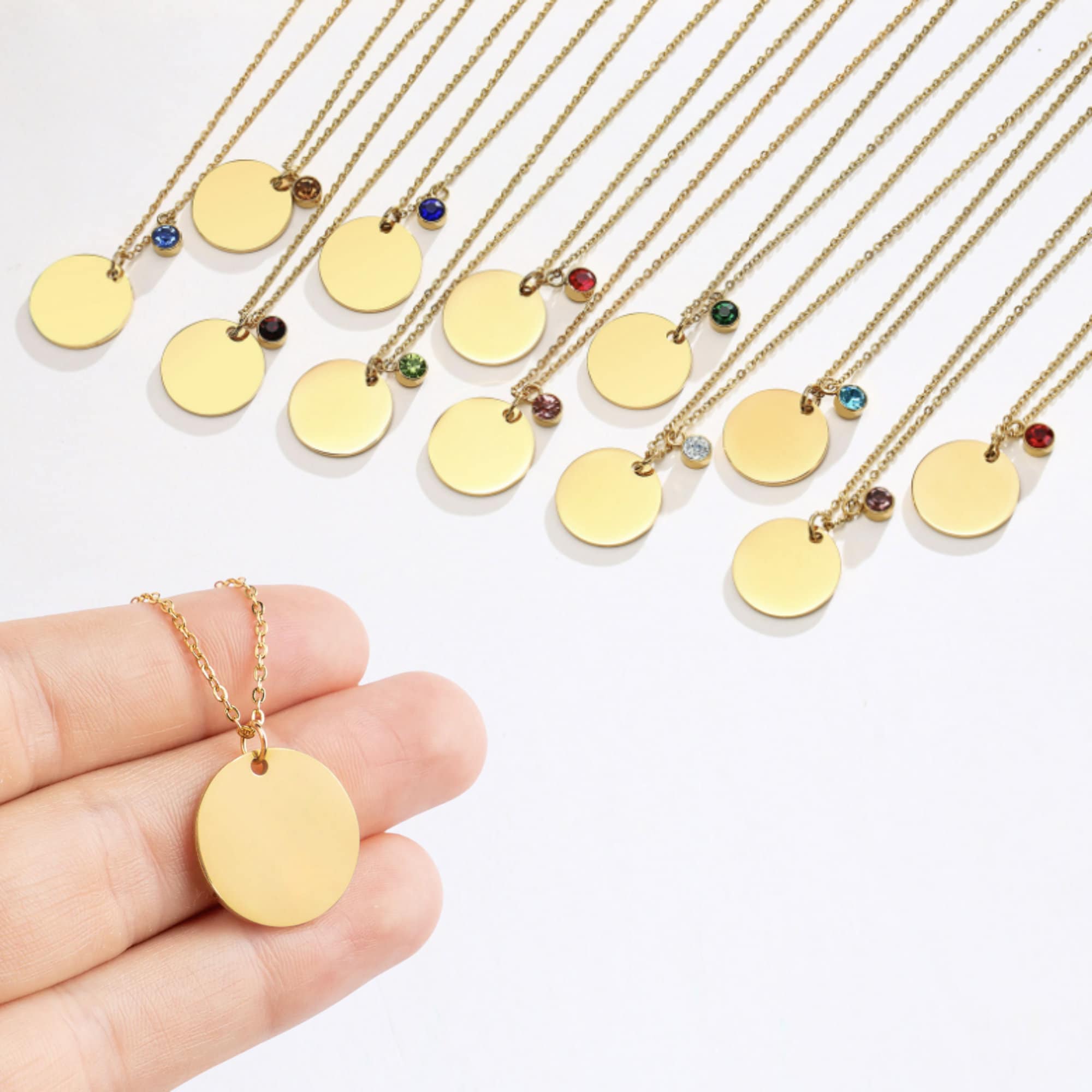 Flower Necklace Engraved Floral Birthstone Necklace Birth Dainty Flower Jewelry Memorial Remembrance Personalized Gifts for Her Mothers Day