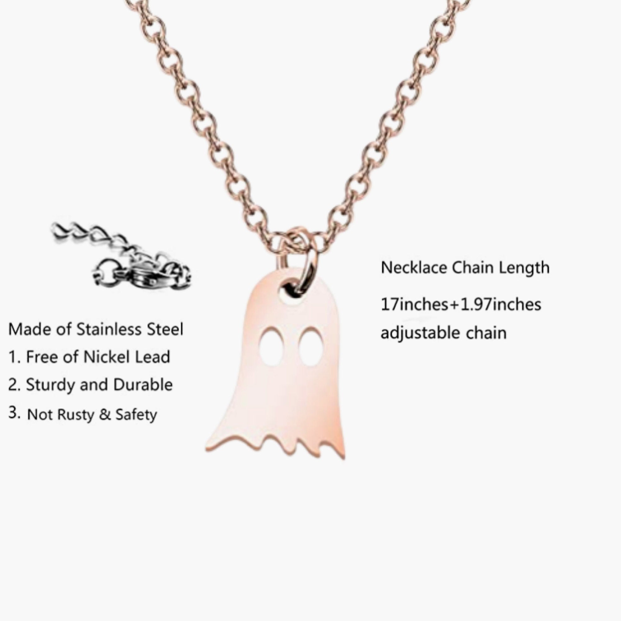 Halloween Ghost Necklace – Cute Minimalist Jewelry for Spooky Season