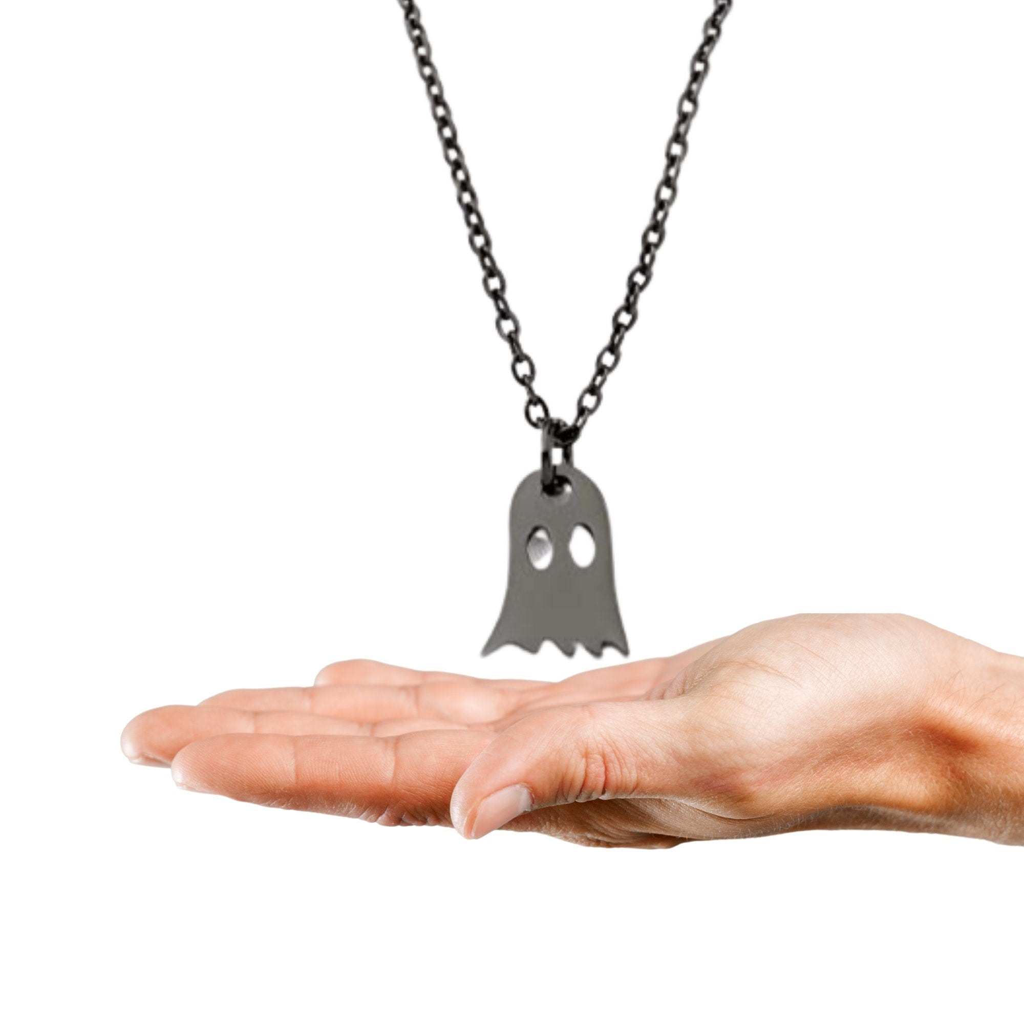 Halloween Ghost Necklace – Cute Minimalist Jewelry for Spooky Season
