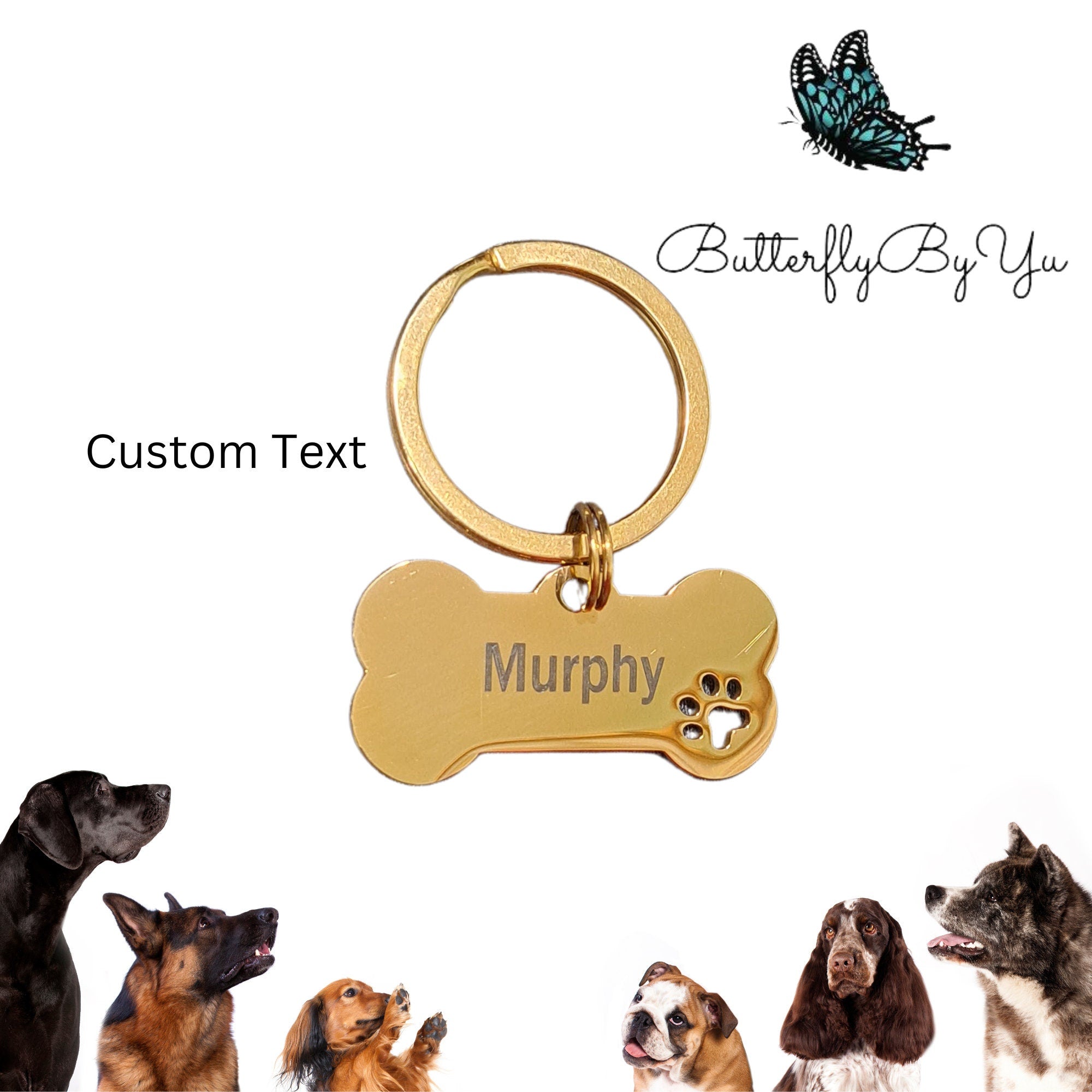 Dog Tag, Engraved Custom Pet, Dog, Cat ID Tags, Cute Personalized Bone Dogs Name