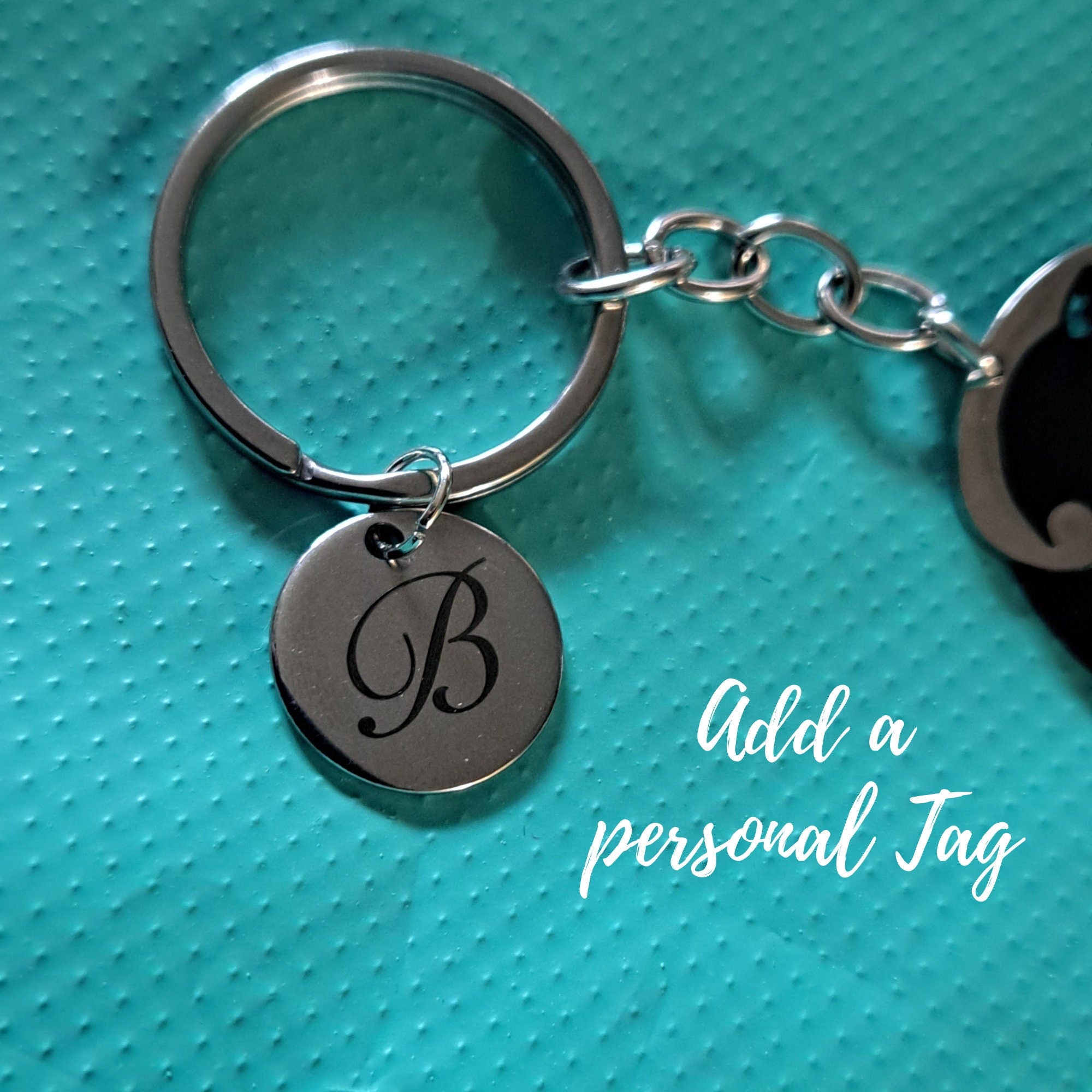 Couples Keychain Gift, Personalized Keychain, Couple Engraved, Cute Cat Keychain Set , Puzzle Cat Pendant Keychain, Mother&