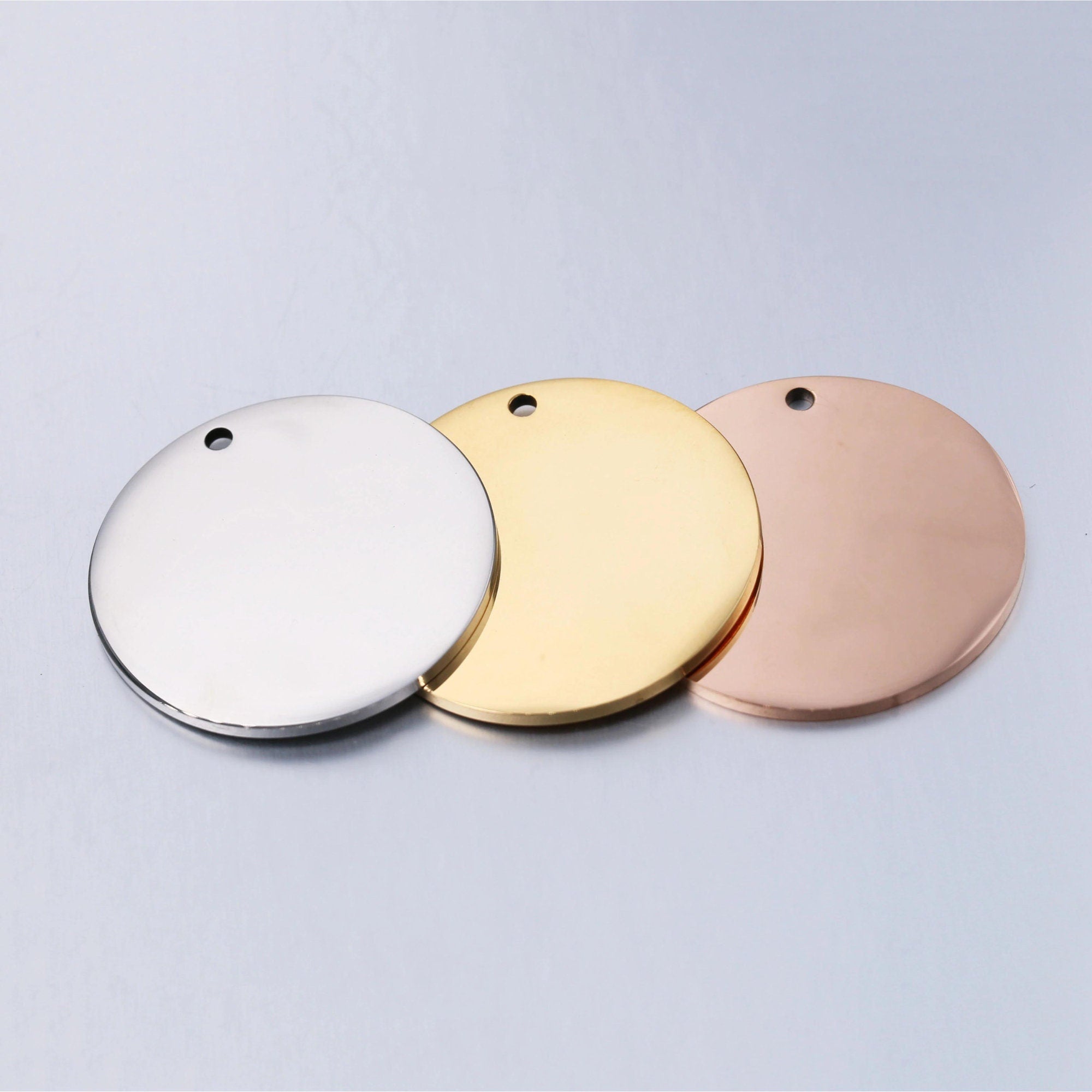 Pet ID Personalized Dog and Cat Tags for dog collar Stainless Steel Custom Engraved Front and Backside Engraving Round