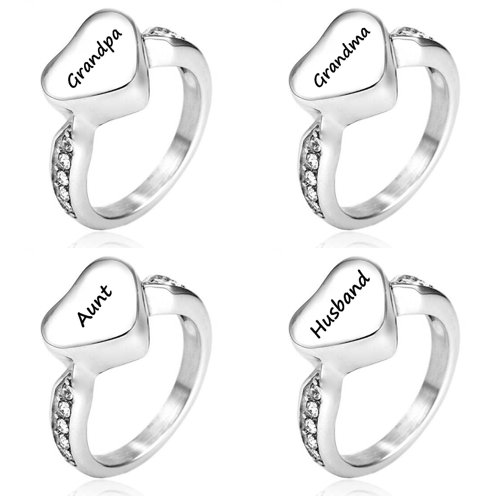 Custom Engraved Cremation Urn Ring Ashes Jewelry Rings Keepsake Personalized Pet Memorial Human Urns Women Adults Memorial Locket Ring
