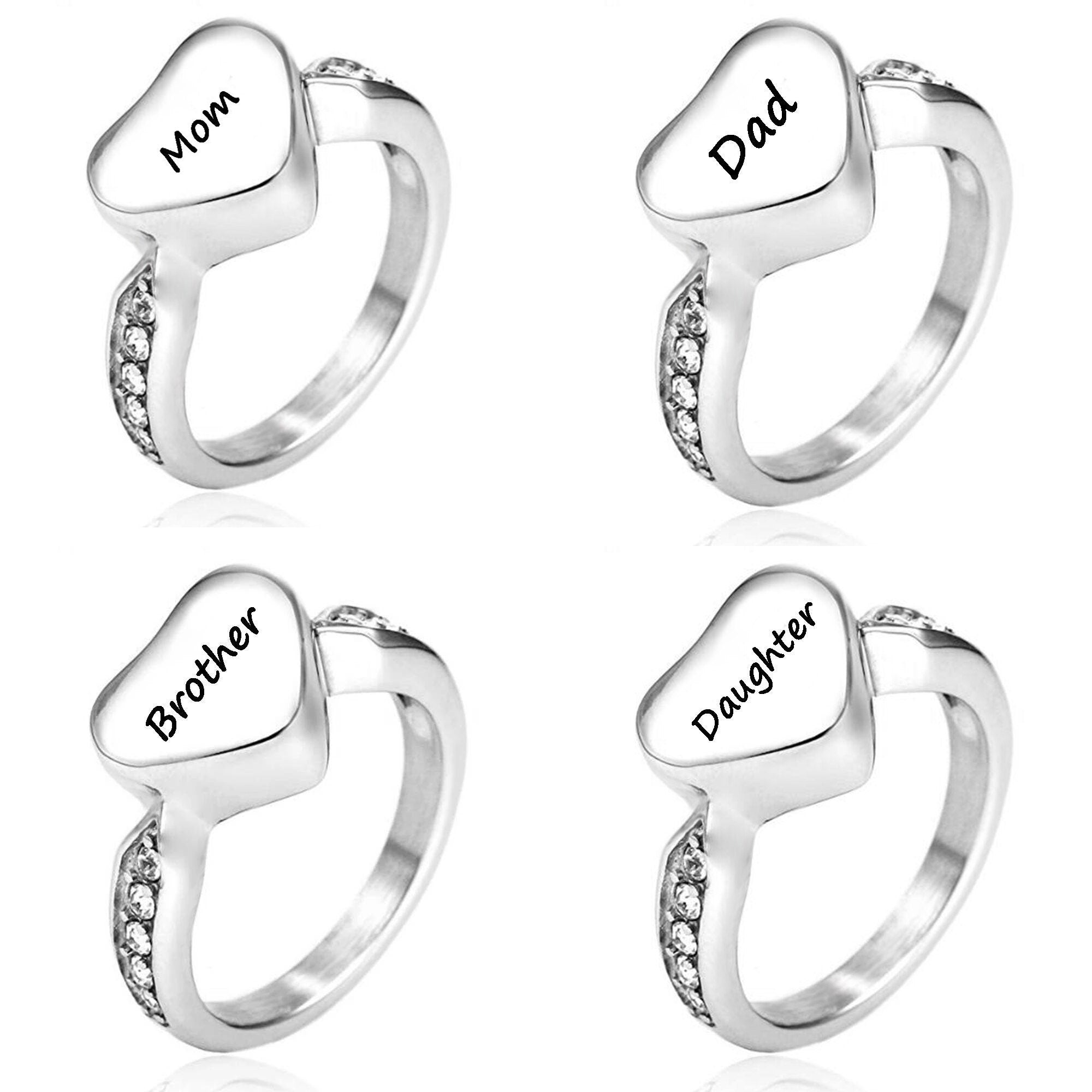Custom Engraved Cremation Urn Ring Ashes Jewelry Rings Keepsake Personalized Pet Memorial Human Urns Women Adults Memorial Locket Ring