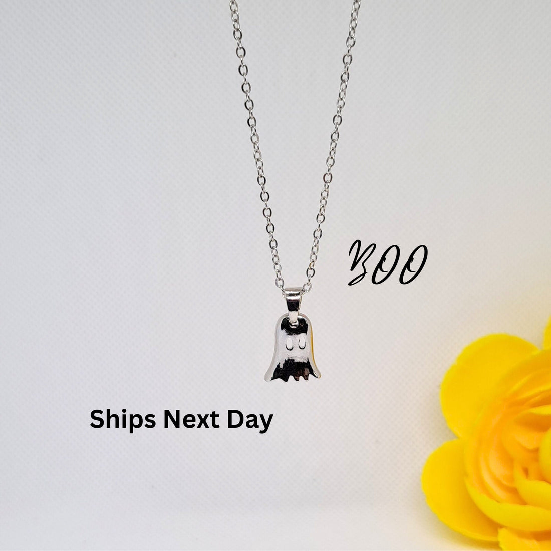 Kids Ghost Necklace – Personalized Halloween Pendant Gift for Girls