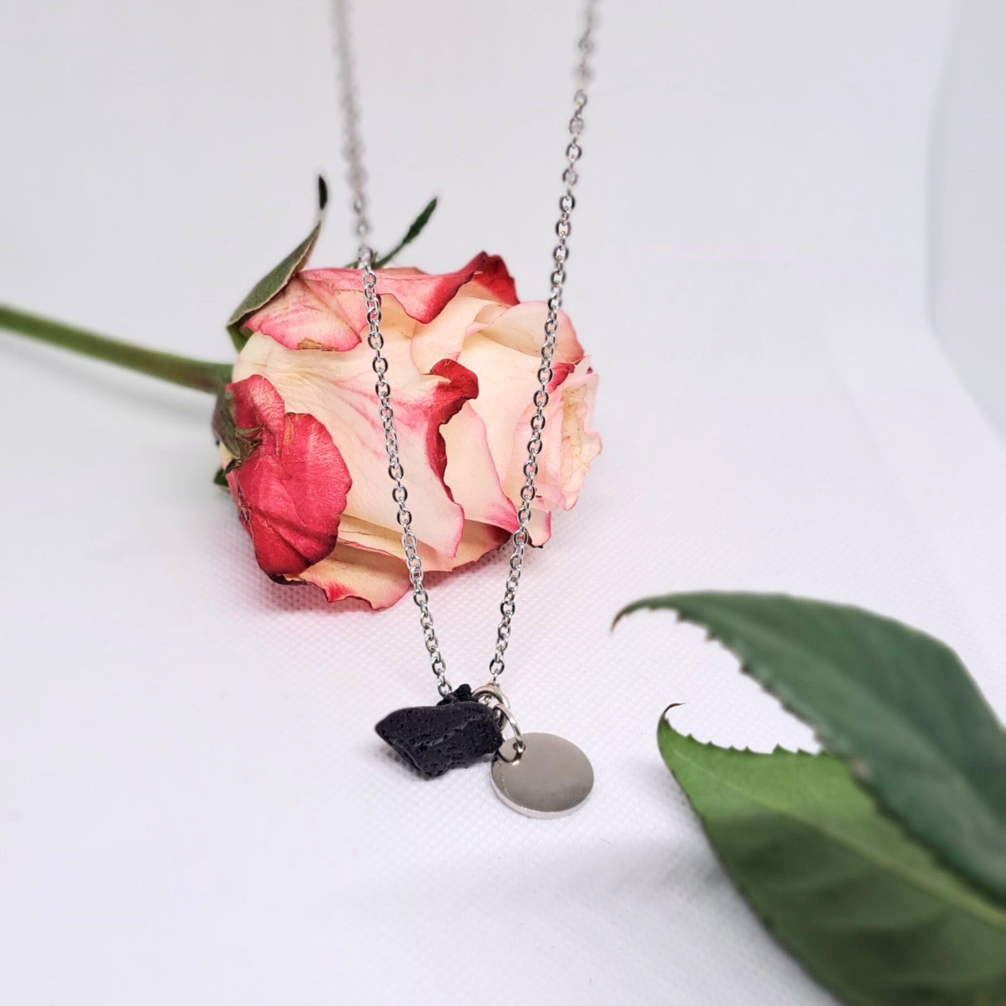 Personalized Lava Rock Necklace – Aromatherapy Diffuser Jewelry