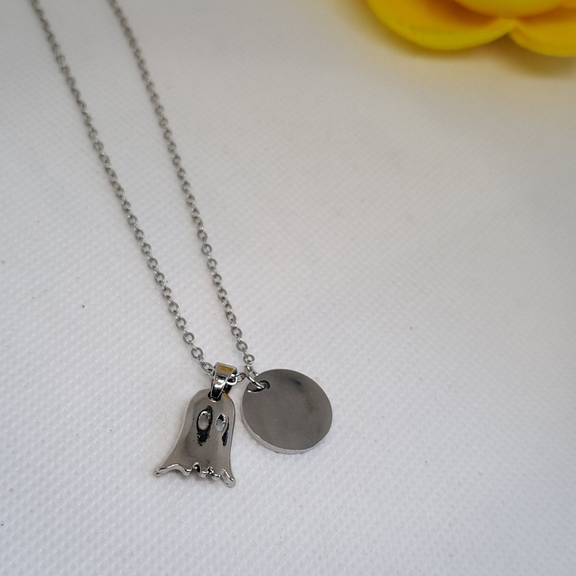 Kids Ghost Necklace – Personalized Halloween Pendant Gift for Girls