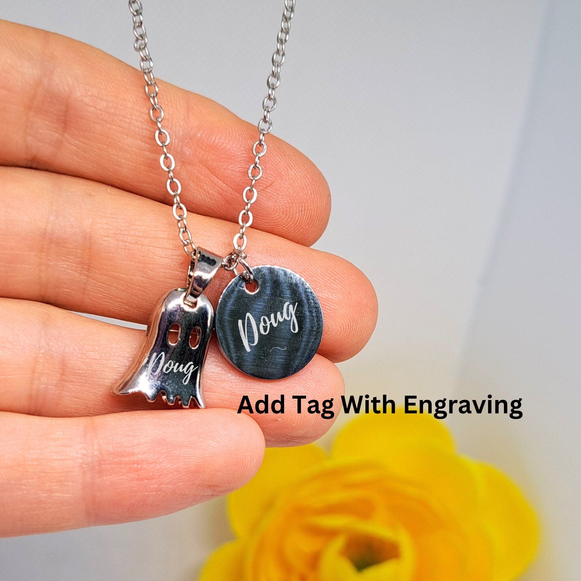Kids Ghost Necklace – Personalized Halloween Pendant Gift for Girls