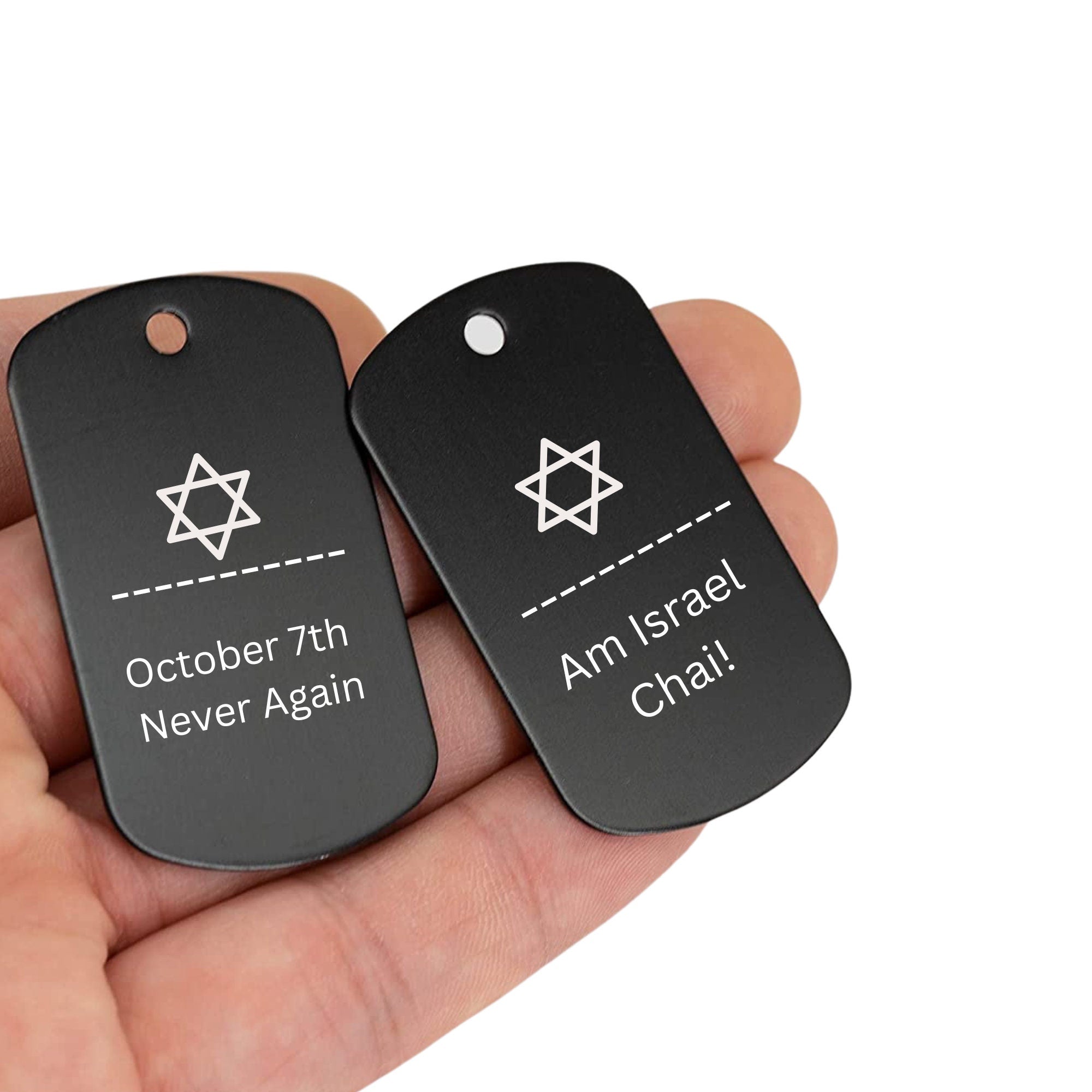 Personalized Israel Dog Tag Necklace – I Stand with Israel, Jewish Military Jewelry