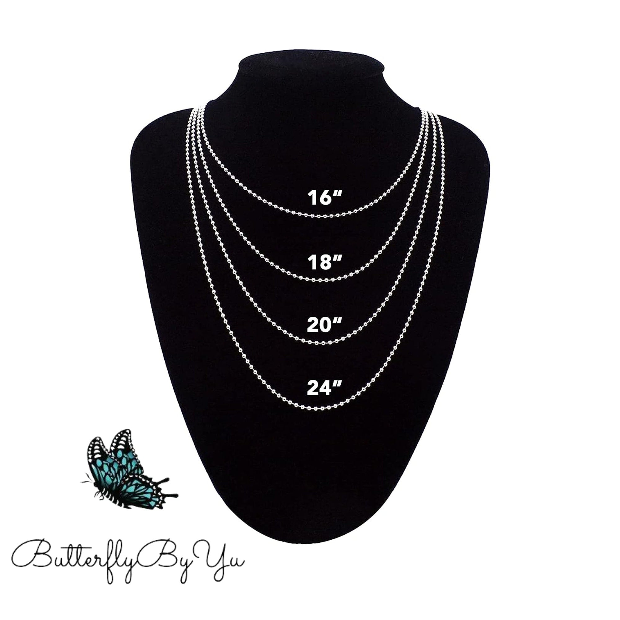 Black Ball Chain Necklace, Necklace for Military Dog Tags, Handmade Jewelry Finding Chains