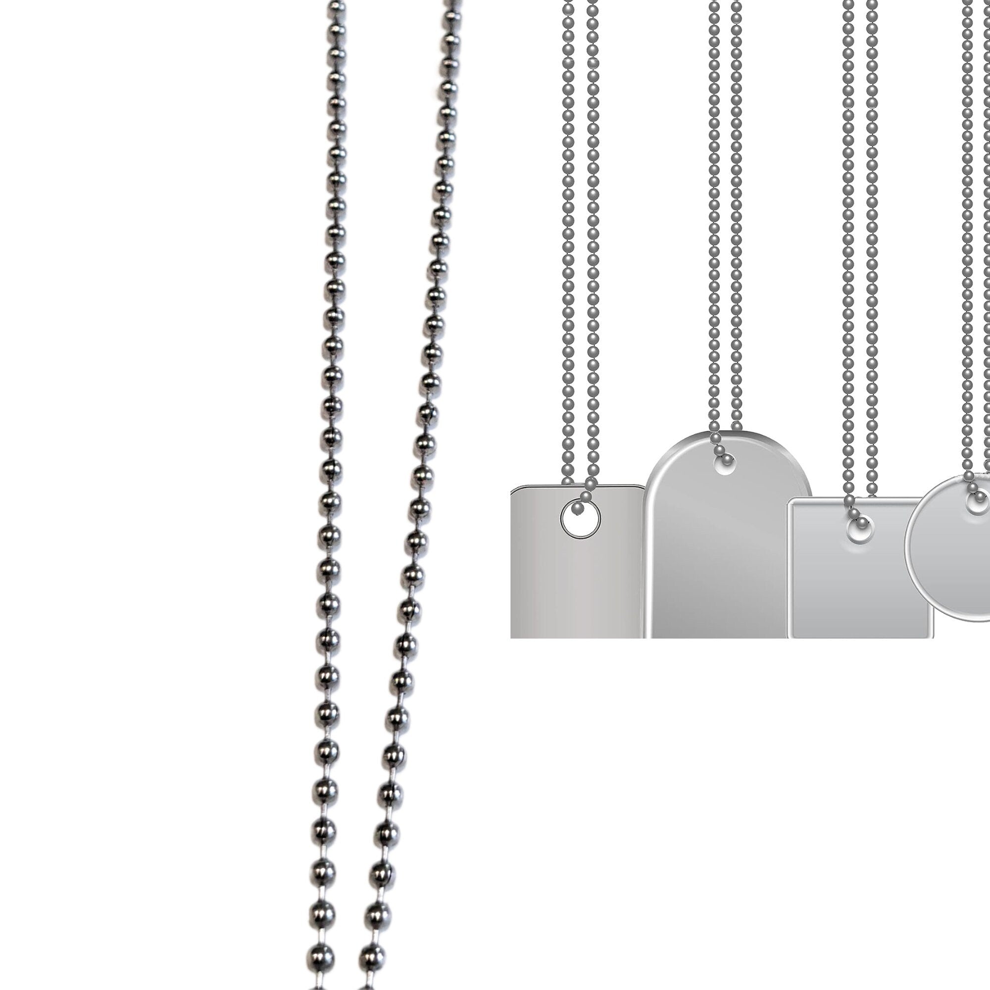 Ball Chain Necklace, Necklace for Military Dog Tags, Handmade Jewelry Finding Chains