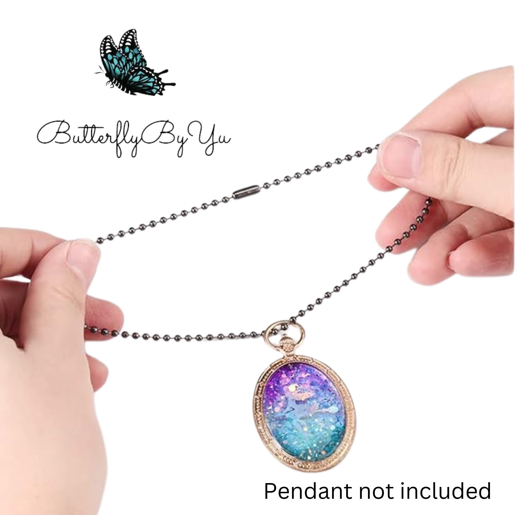 Black Ball Chain Necklace, Necklace for Military Dog Tags, Handmade Jewelry Finding Chains