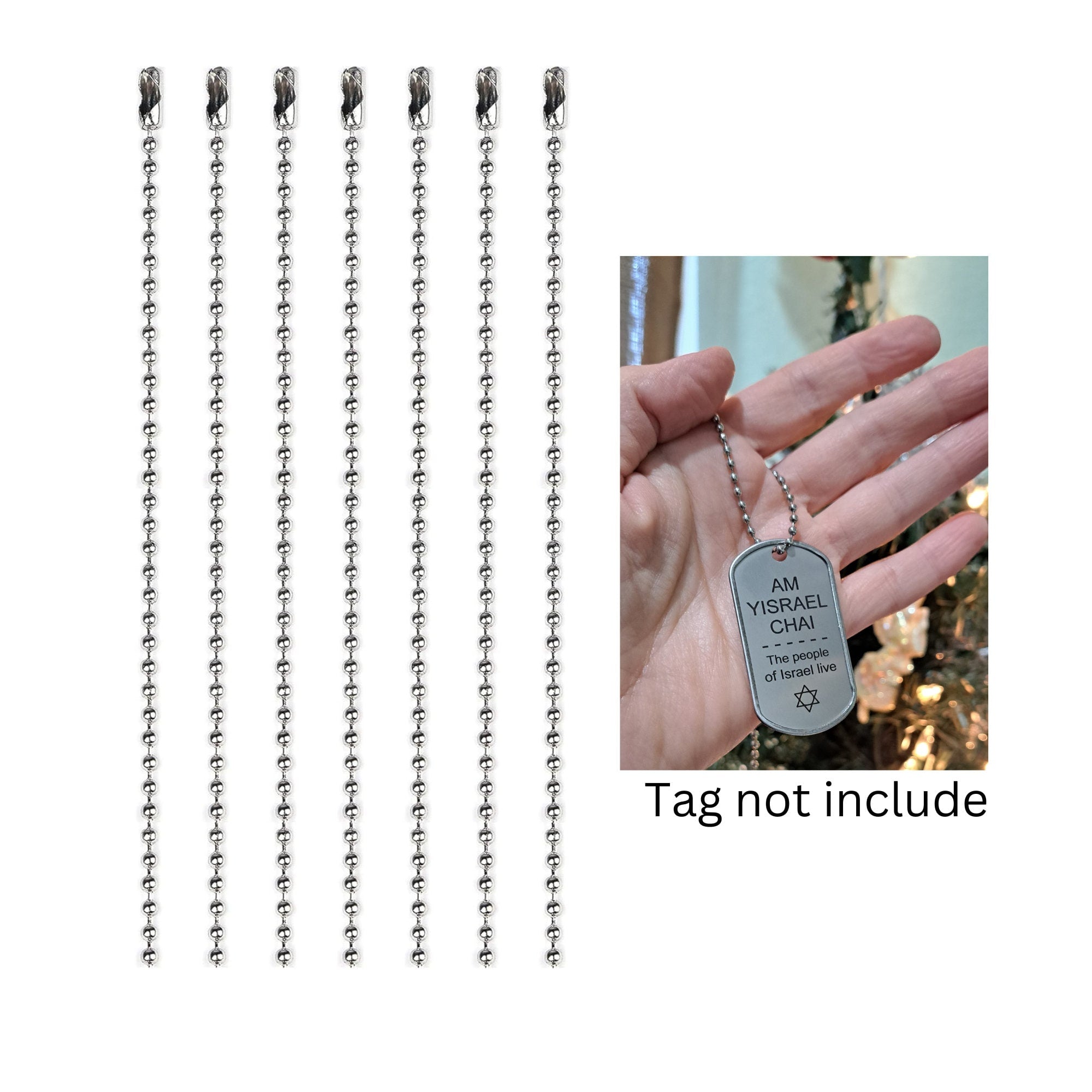 Black Ball Chain Necklace, Necklace for Military Dog Tags, Handmade Jewelry Finding Chains