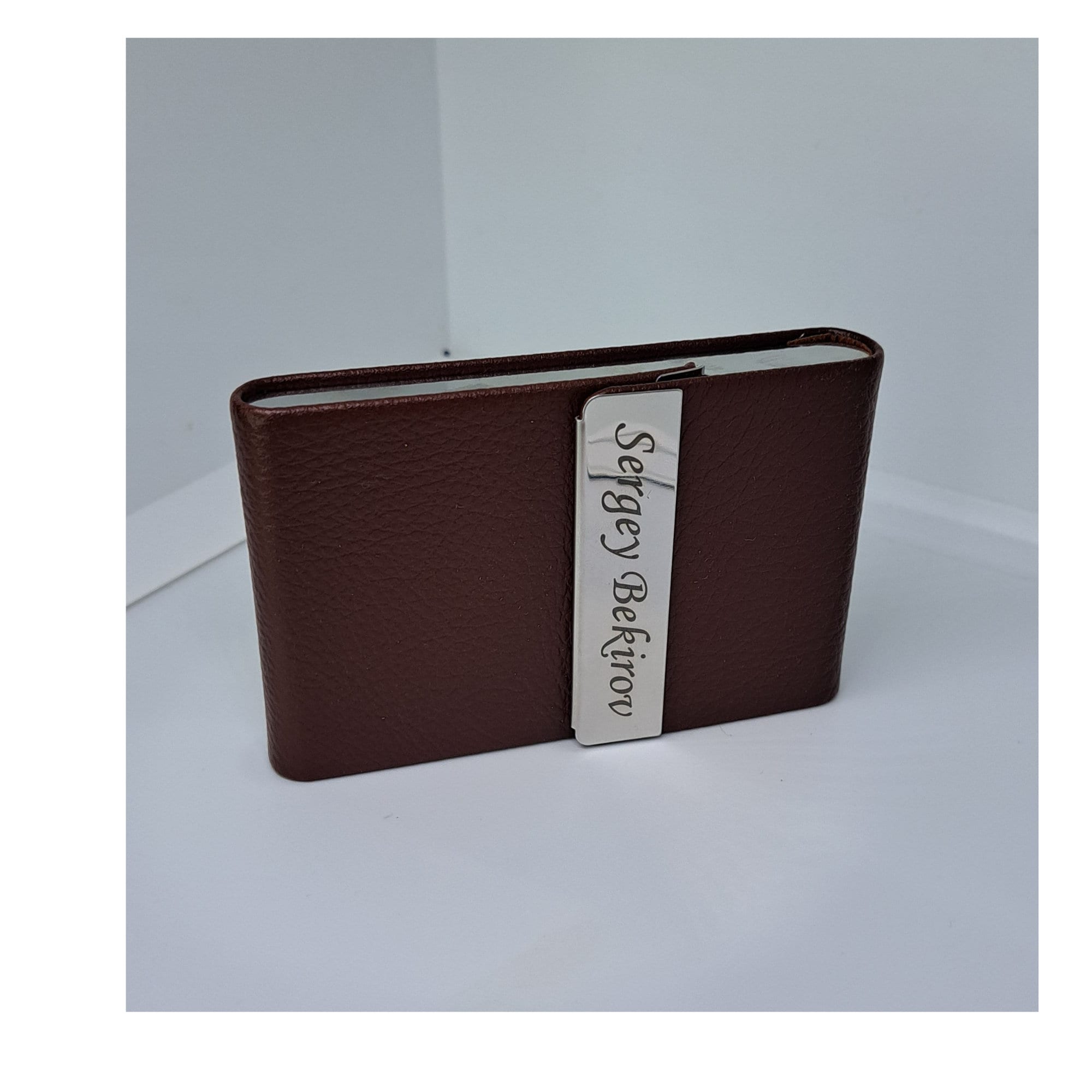 Personalized BUSINESS CARD HOLDER Stand Case Custom Engraved Office Birthday Gifts for Men Him Boyfriend Boss