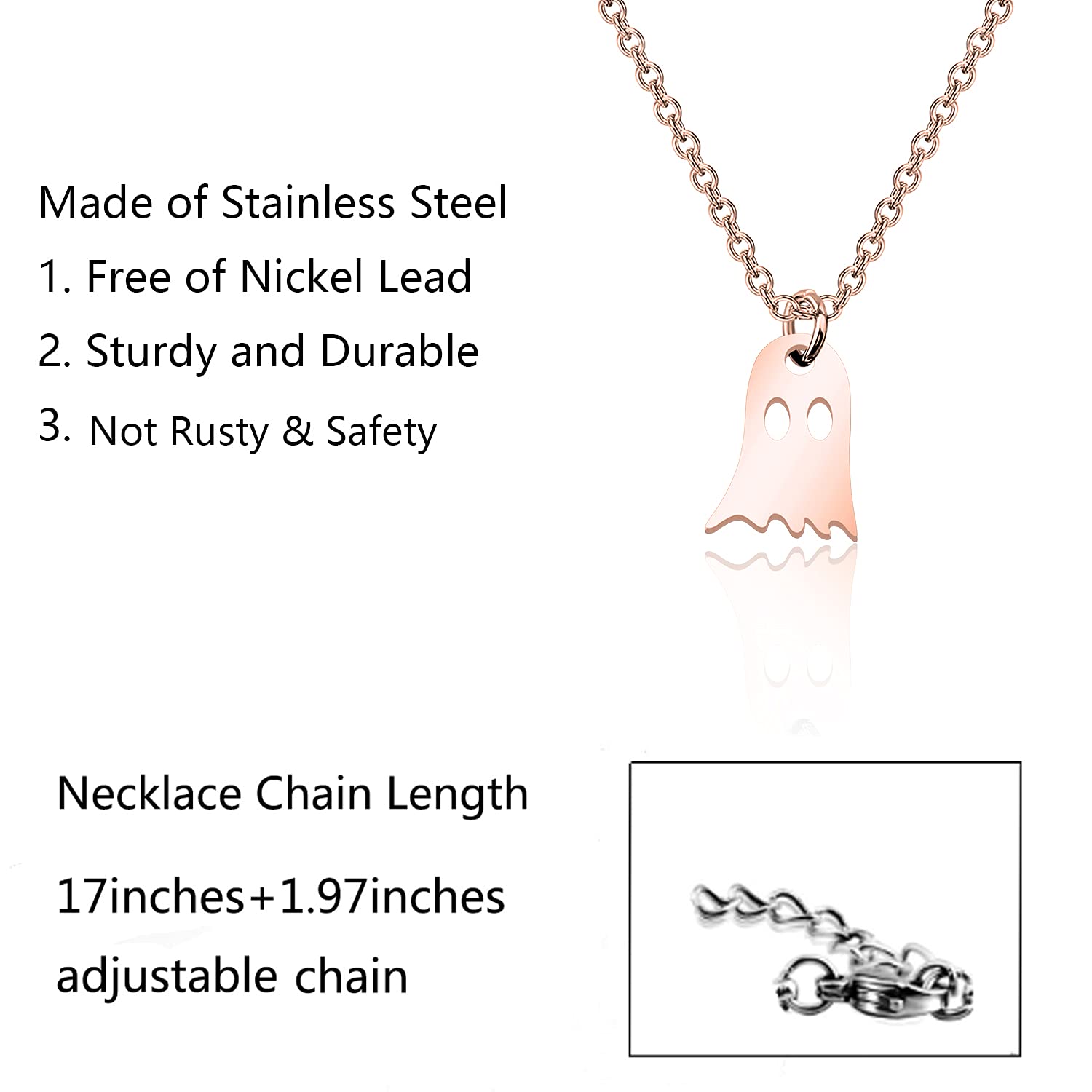 Halloween Ghost Necklace – Cute Minimalist Jewelry for Spooky Season