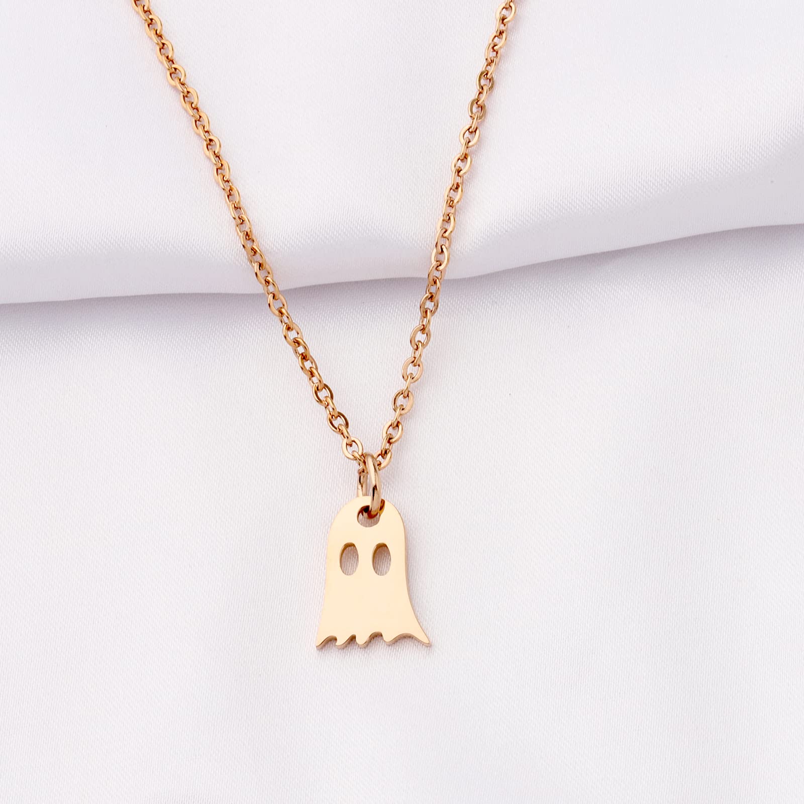 Halloween Ghost Necklace – Cute Minimalist Jewelry for Spooky Season