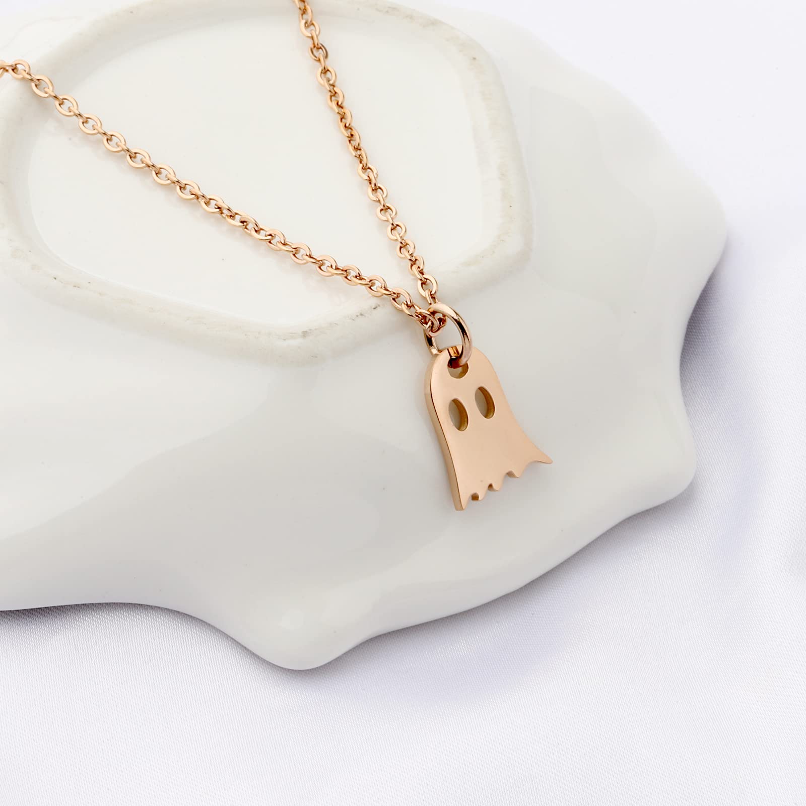 Kids Ghost Necklace – Personalized Halloween Pendant Gift for Girls