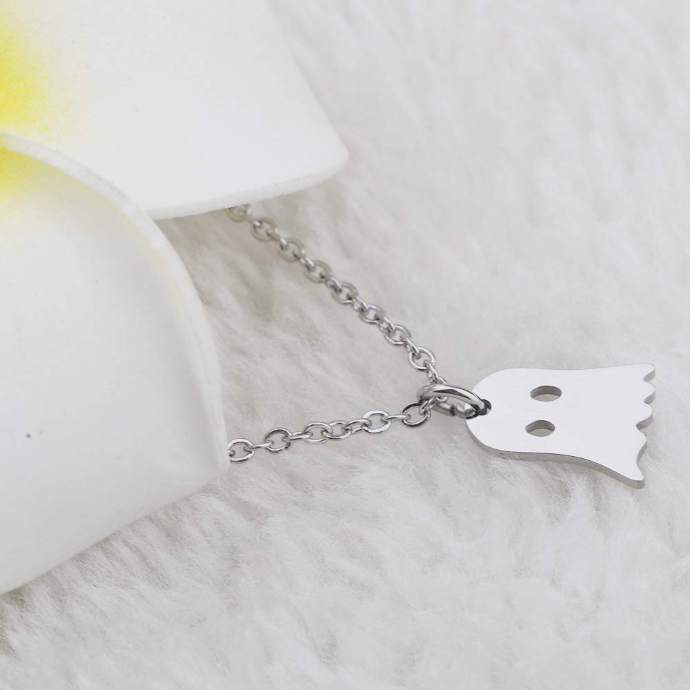 Halloween Ghost Necklace – Cute Minimalist Jewelry for Spooky Season