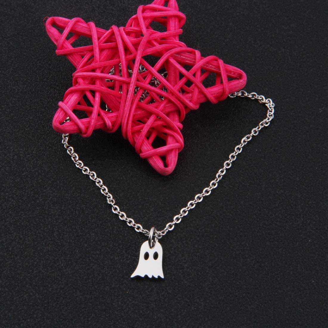 Halloween Ghost Necklace – Cute Minimalist Jewelry for Spooky Season
