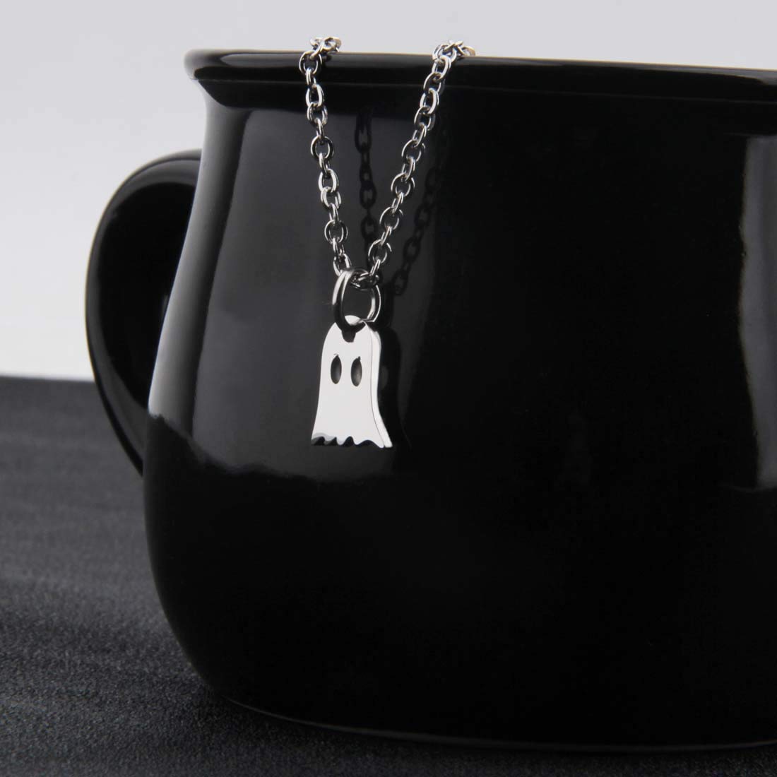 Halloween Ghost Necklace – Cute Minimalist Jewelry for Spooky Season