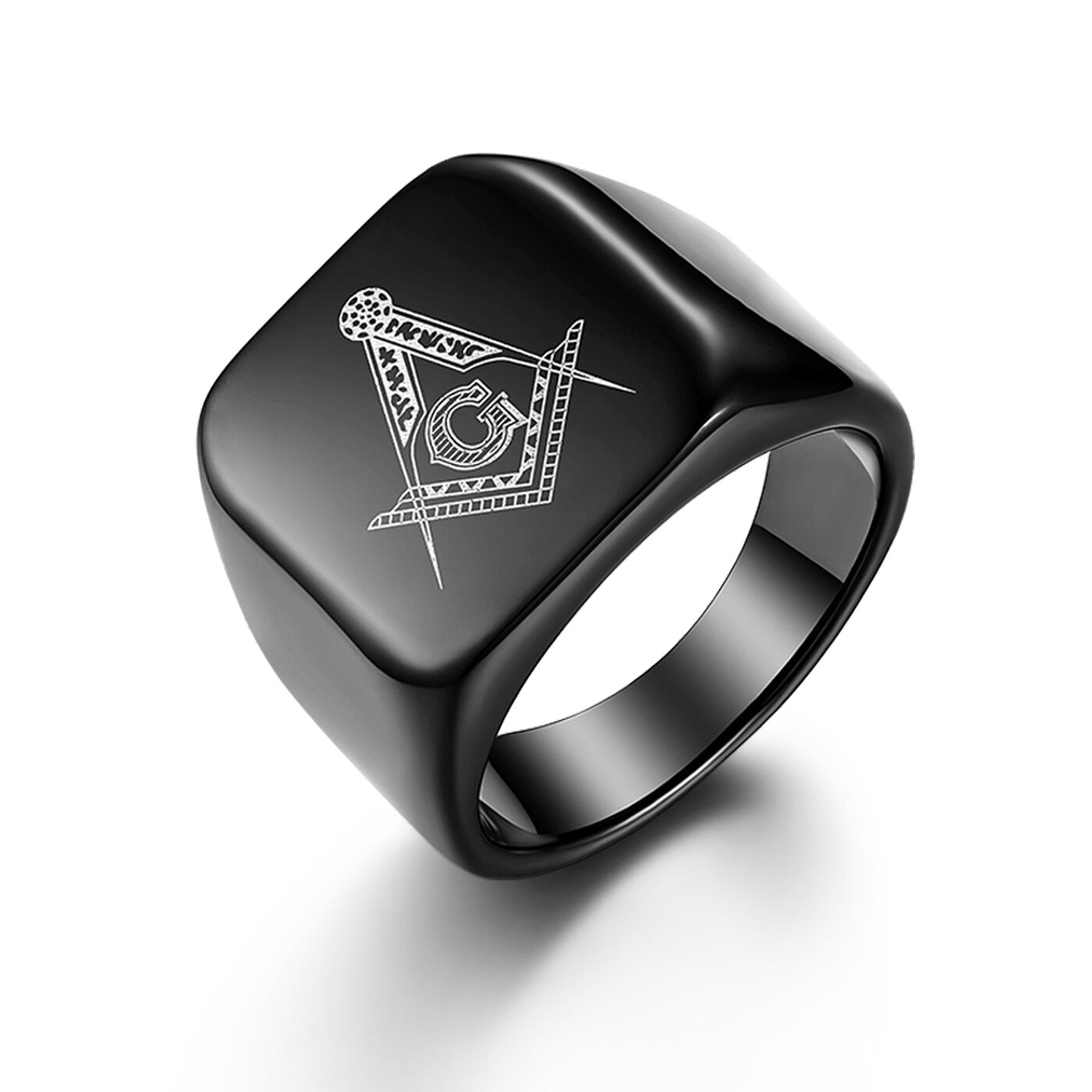 Custom Masonic Ring – Personalized Square Men’s Stainless Steel Signet ...
