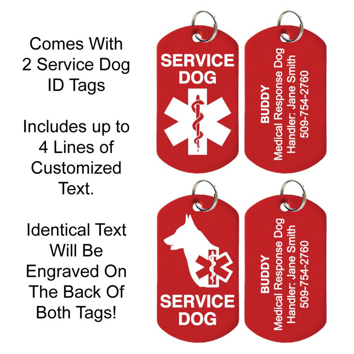 Service Dog ID Tag – Personalized Emergency Alert Necklace