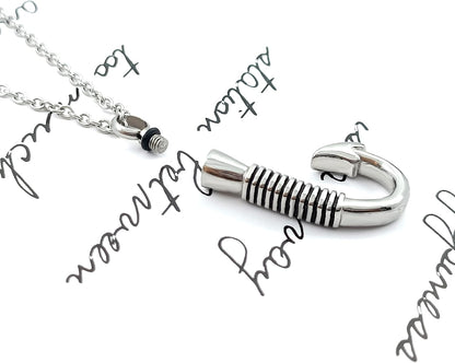 Fish Hook Cremation Urn Necklace for Ashes Fishing Memorial Ashes Keepsake Pendant Jewelry