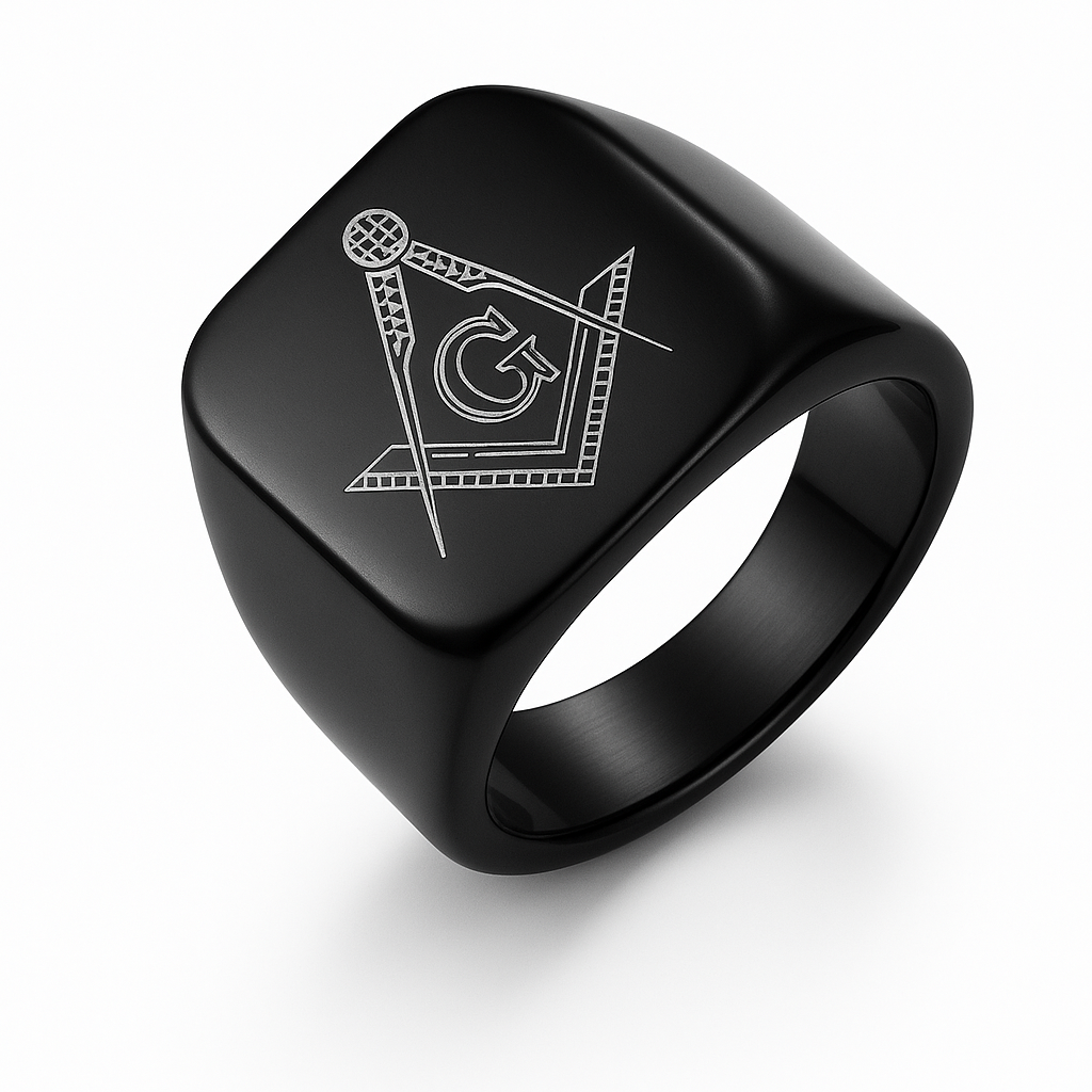Custom Masonic Ring – Personalized Stainless Steel Freemason Signet Ring for Men